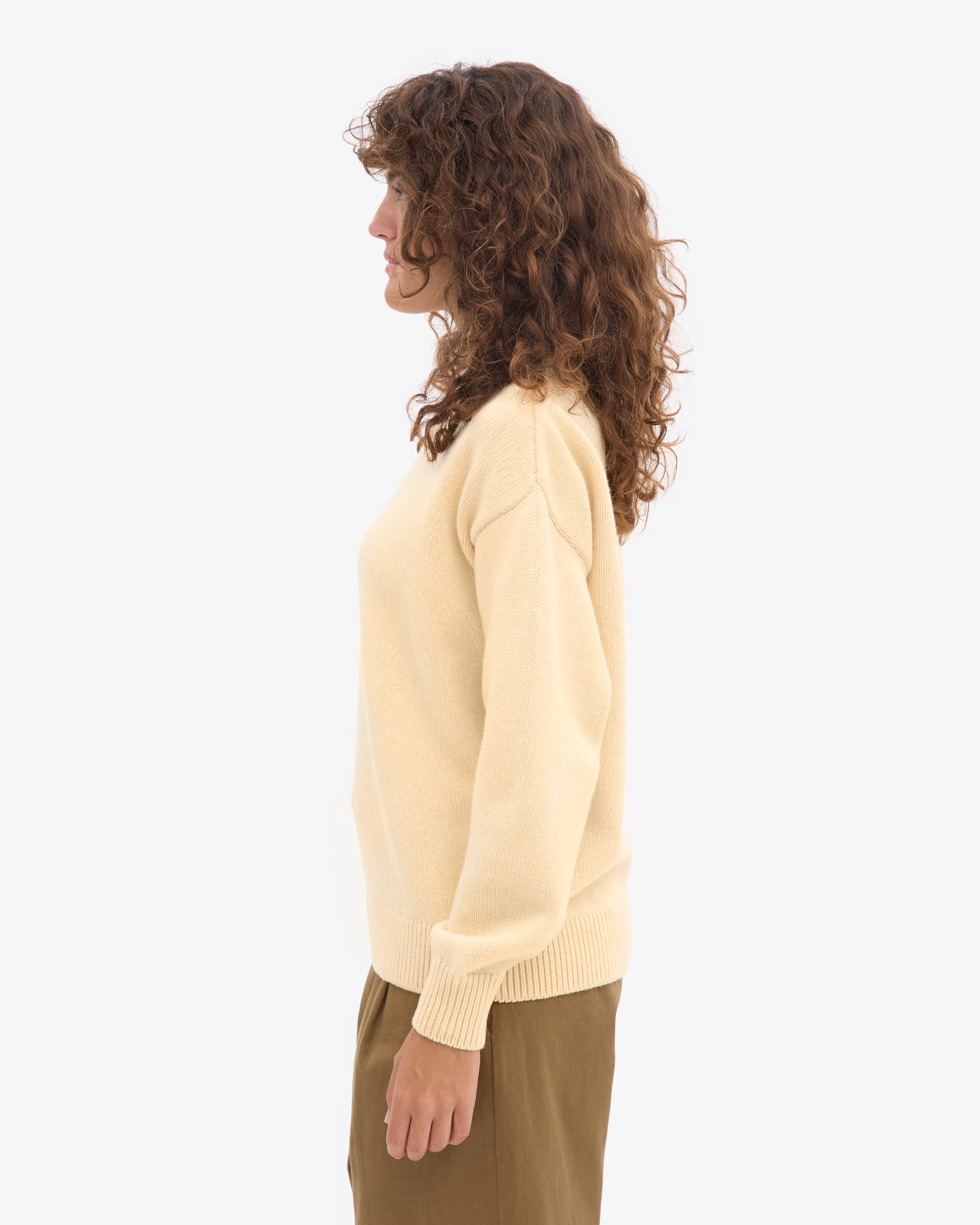 Oversized Merino Wool Crew - Soft Yellow