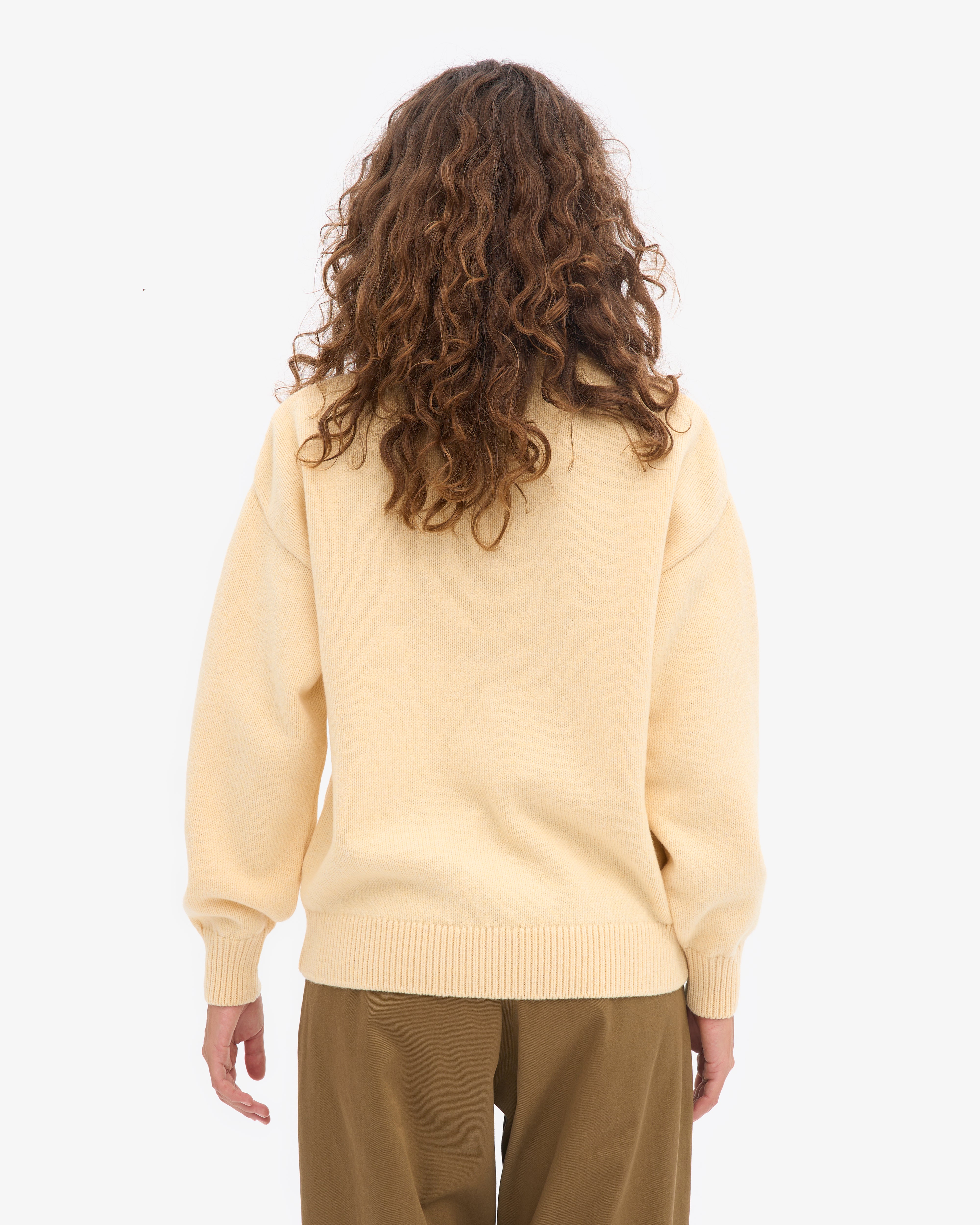 Oversized Merino Wool Crew - Soft Yellow