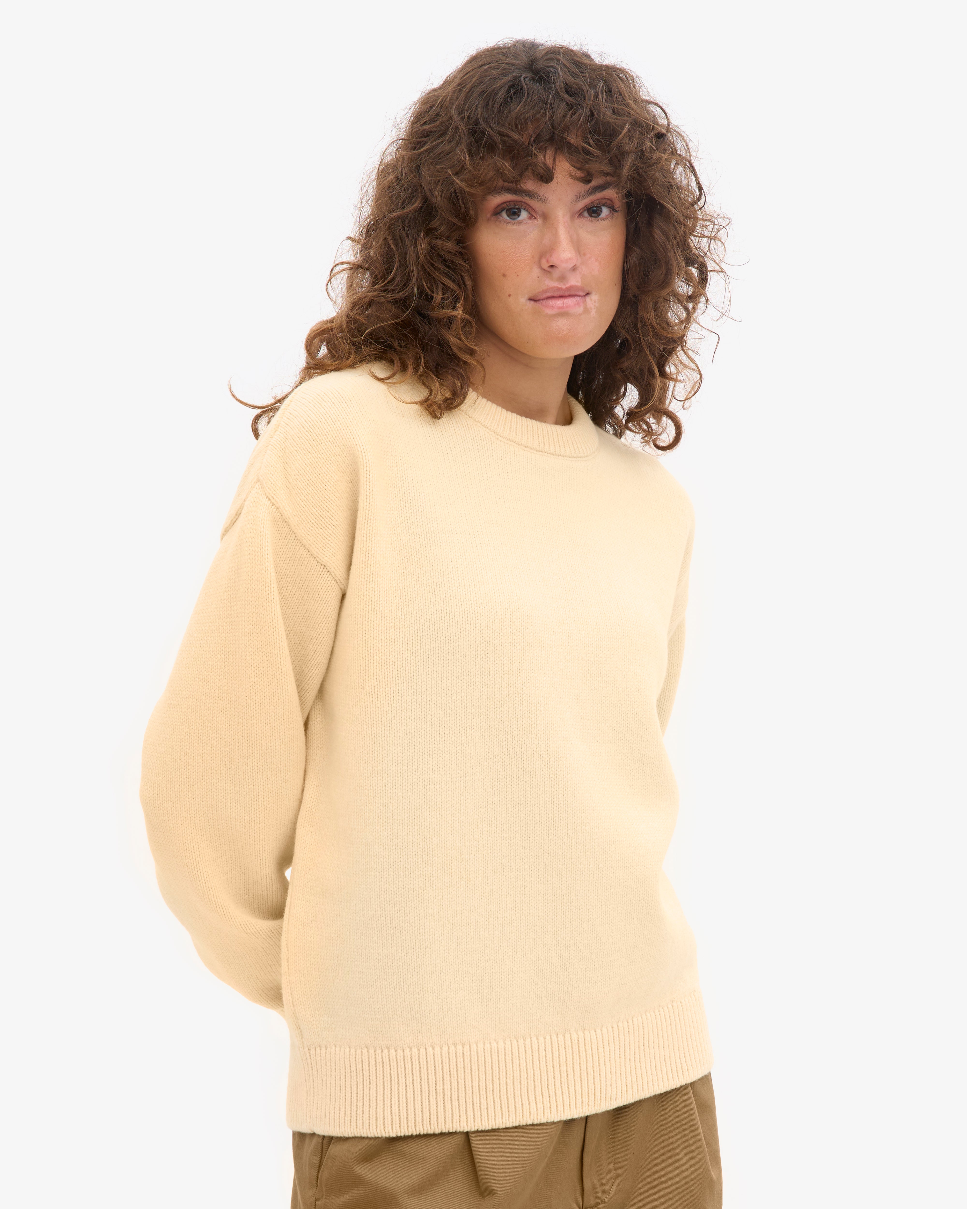 Oversized Merino Wool Crew - Soft Yellow