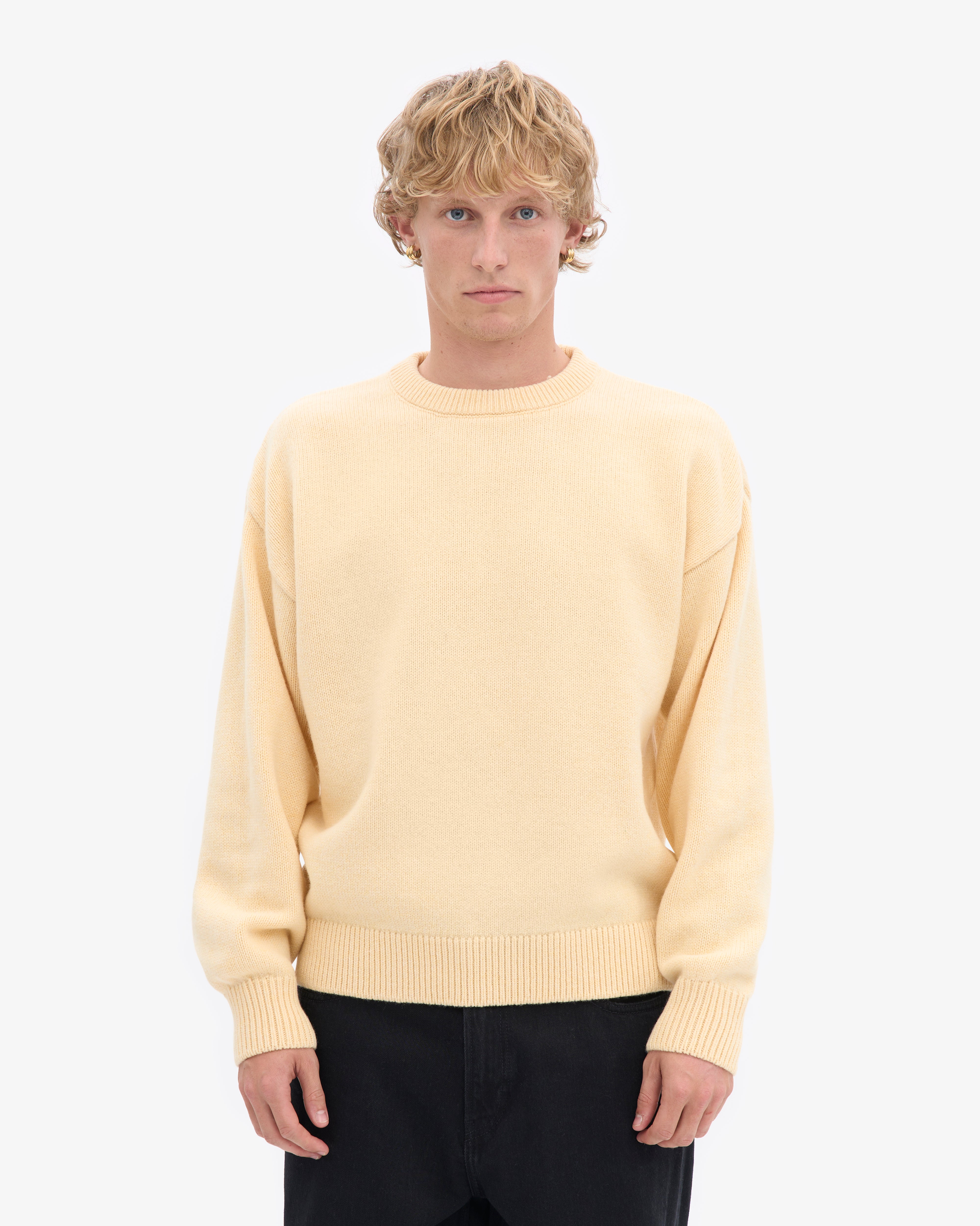 Oversized Merino Wool Crew - Soft Yellow