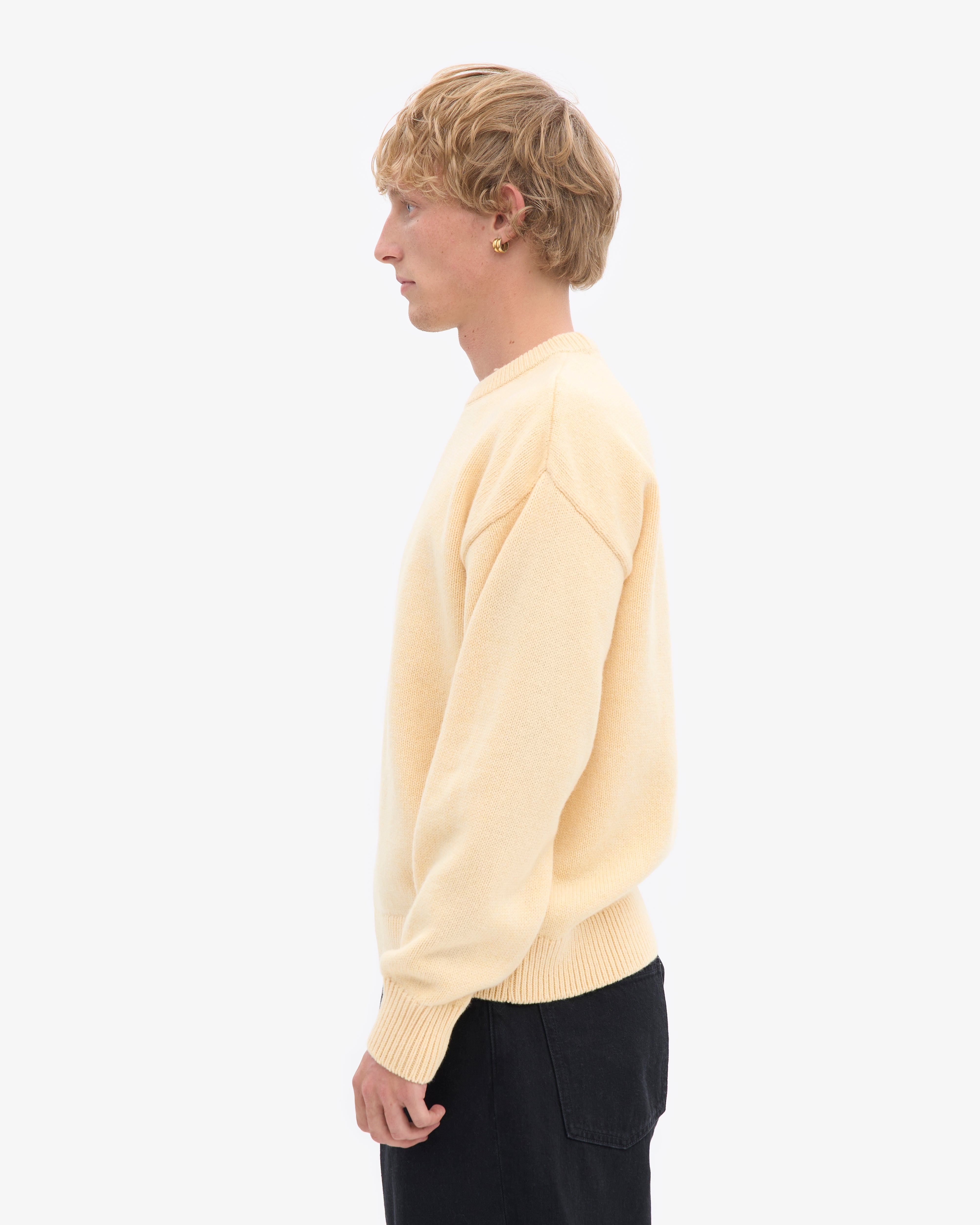 Oversized Merino Wool Crew - Soft Yellow
