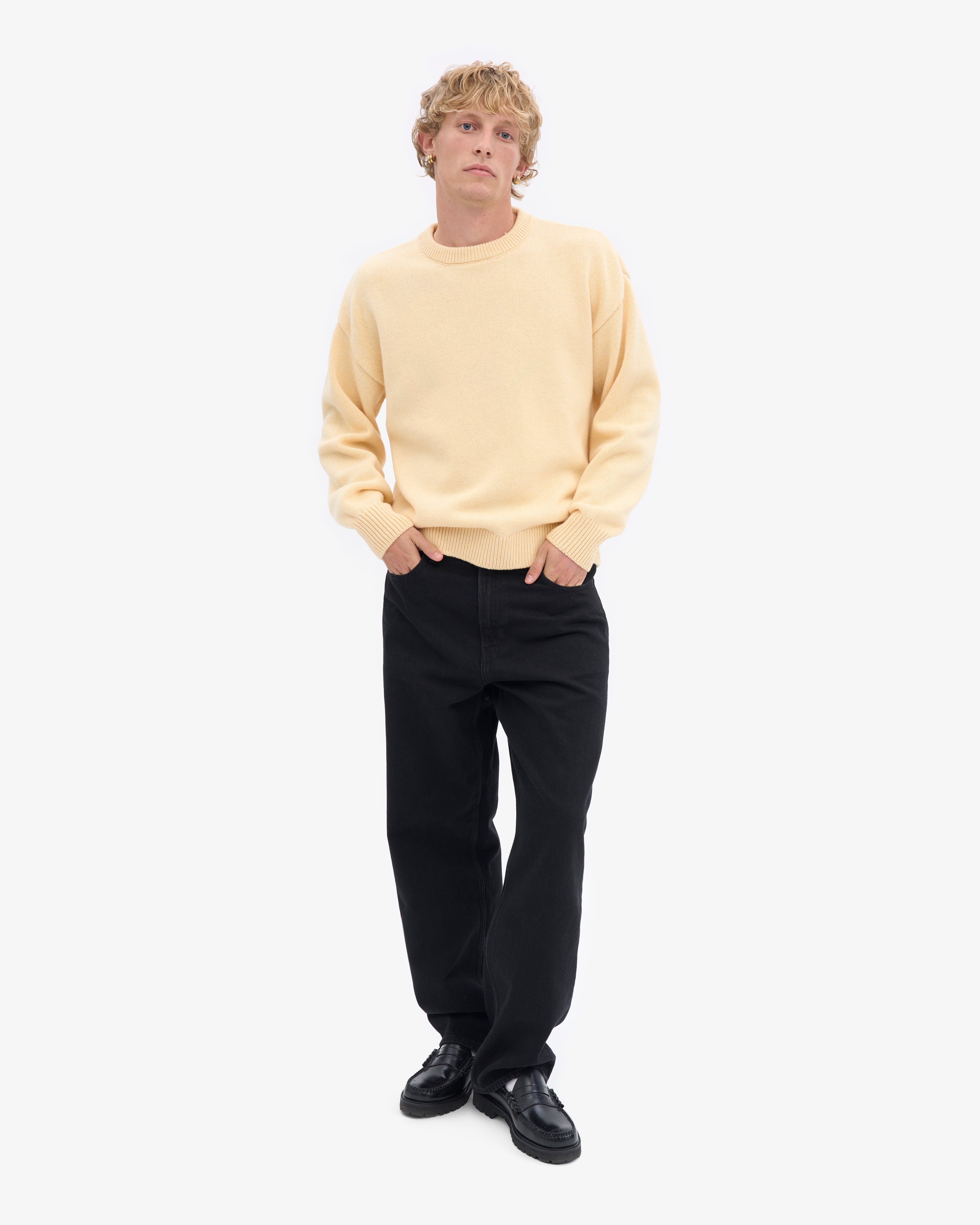 Oversized Merino Wool Crew - Soft Yellow