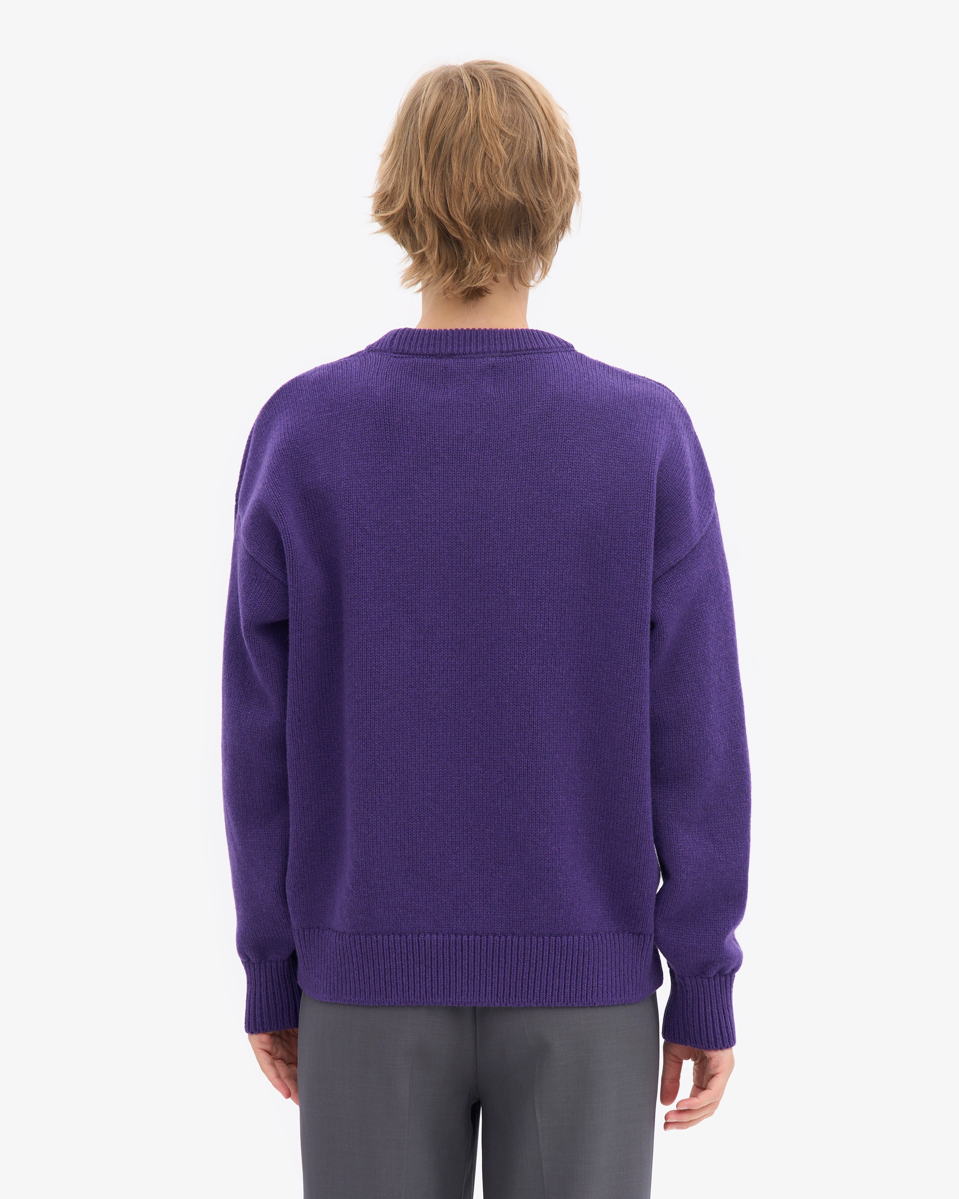 Oversized Merino Wool Crew - Ultra Violet