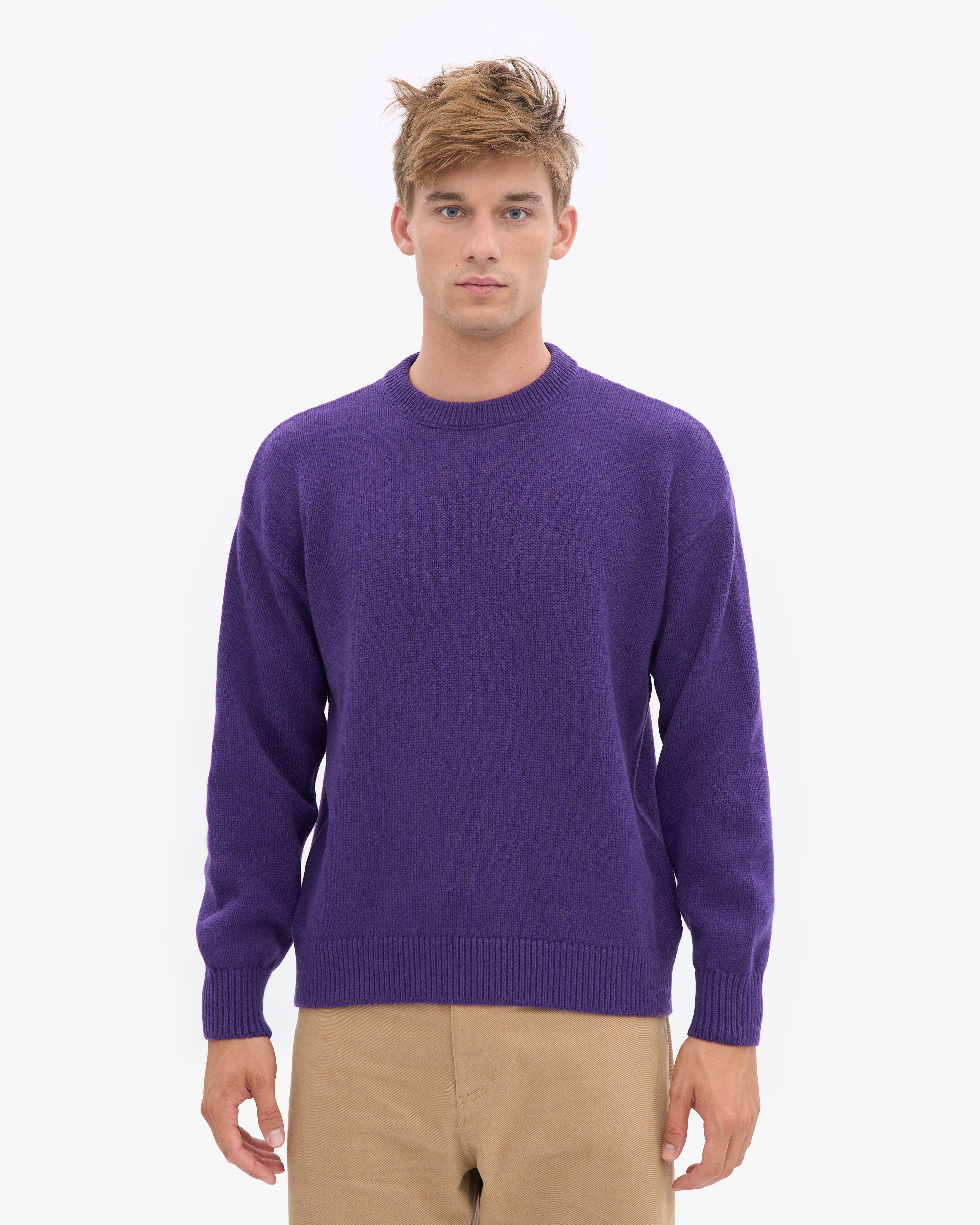 Oversized Merino Wool Crew - Ultra Violet