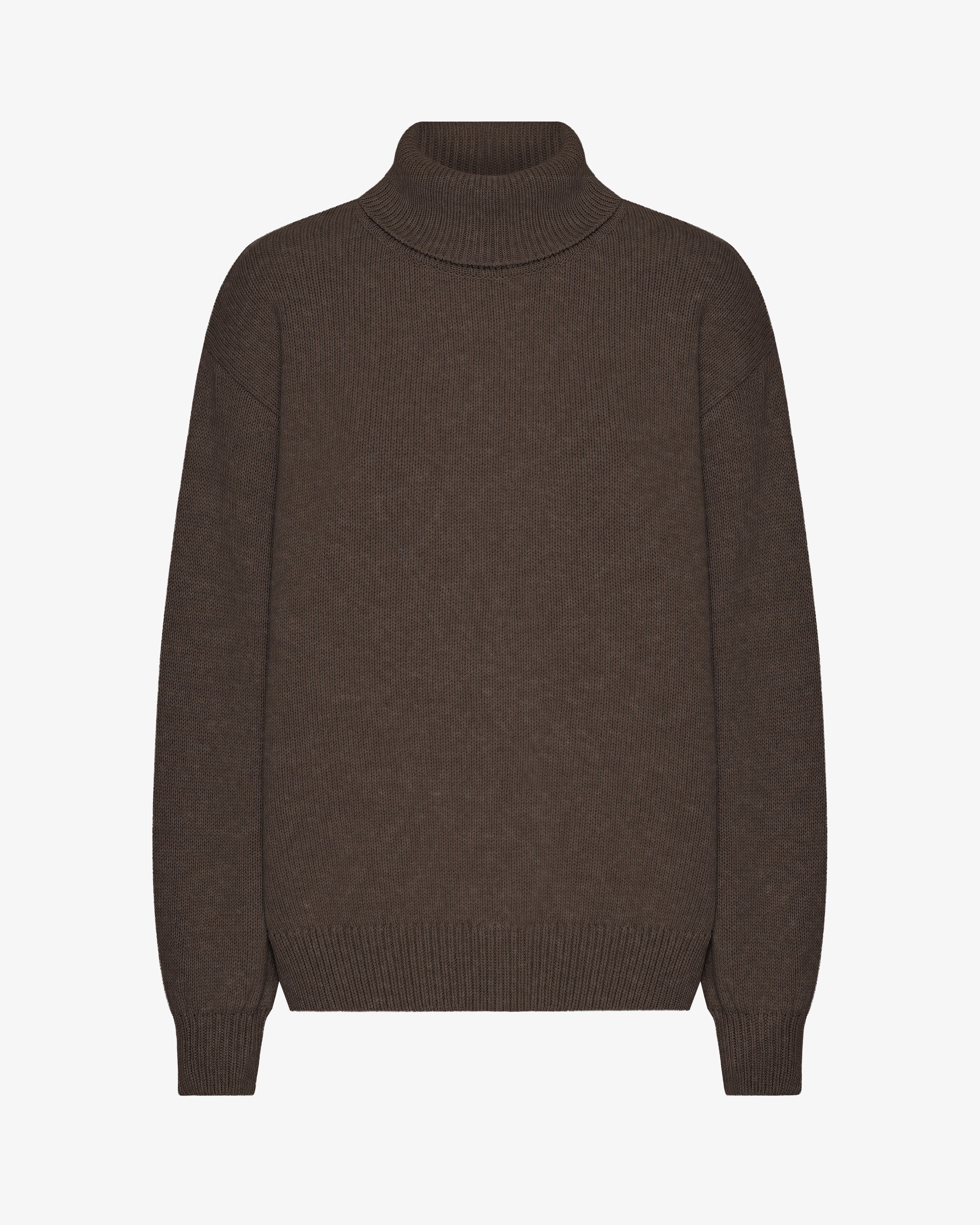 Merino Wool Turtleneck - Coffee Brown