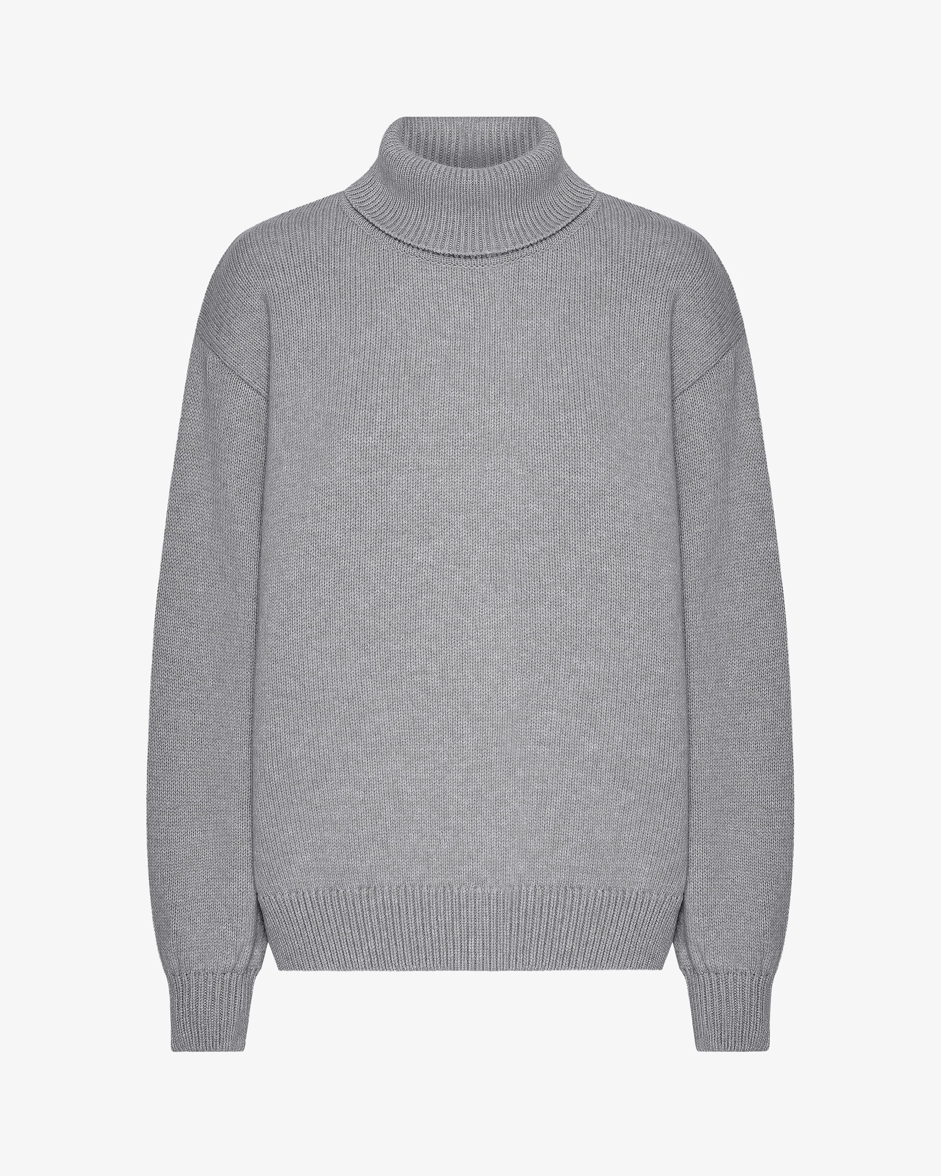 Merino Wool Turtleneck - Heather Grey