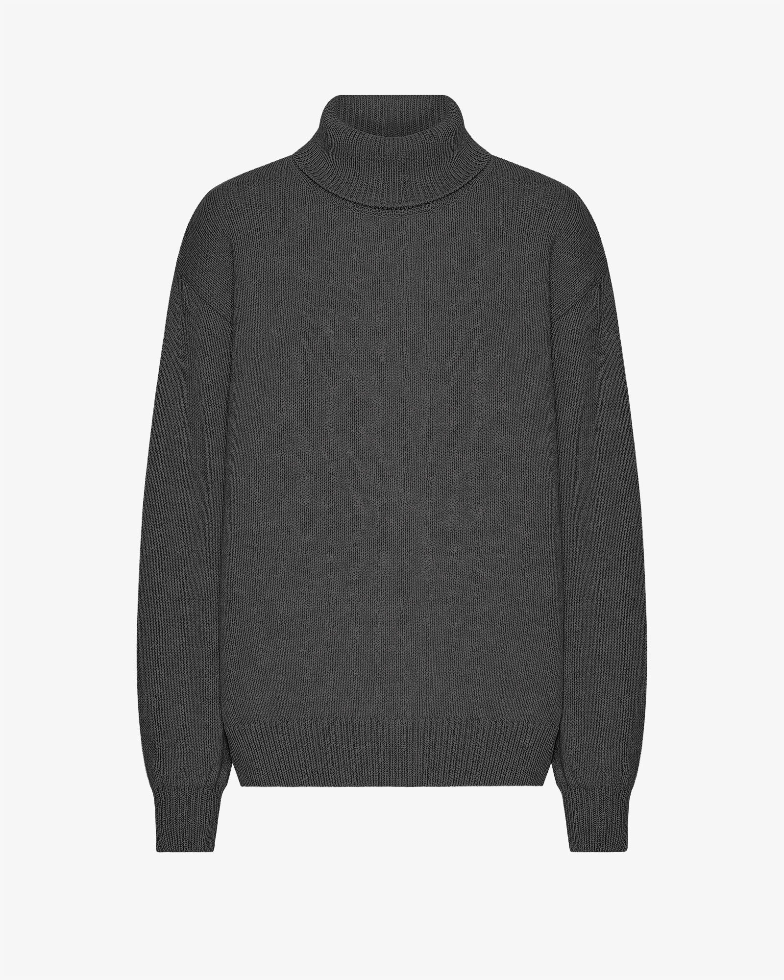 Merino Wool Turtleneck - Lava Grey