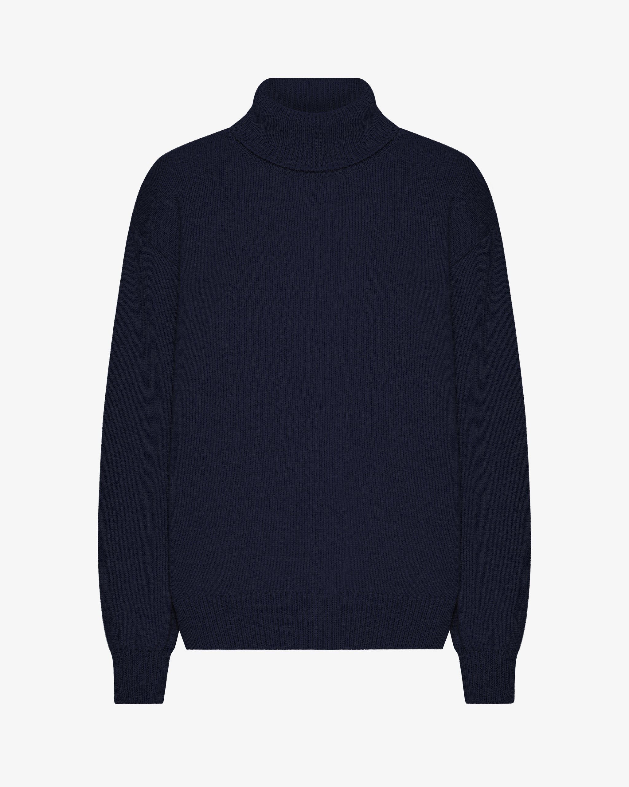 Merino Wool Turtleneck - Navy Blue