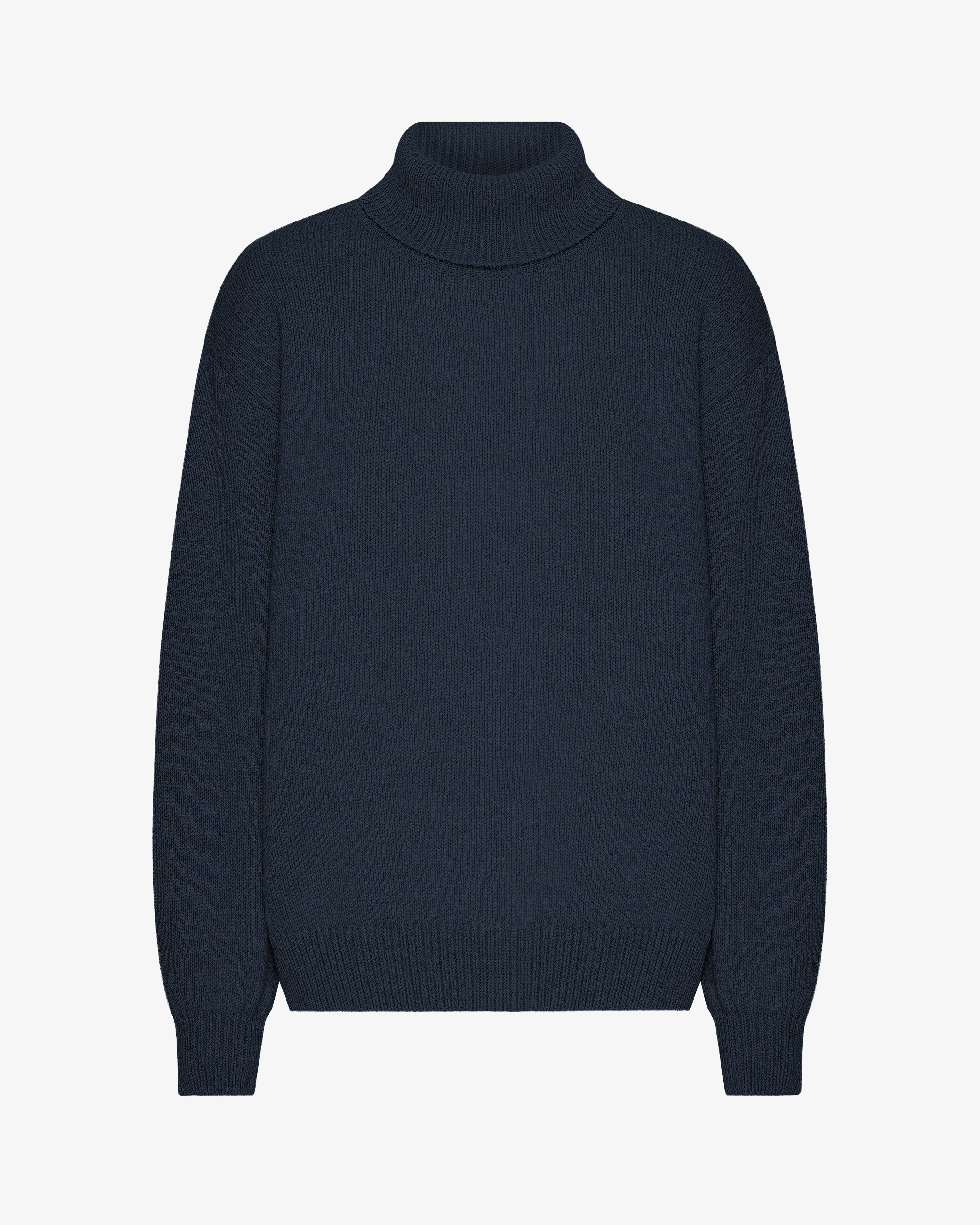 Merino Wool Turtleneck - Navy Blue