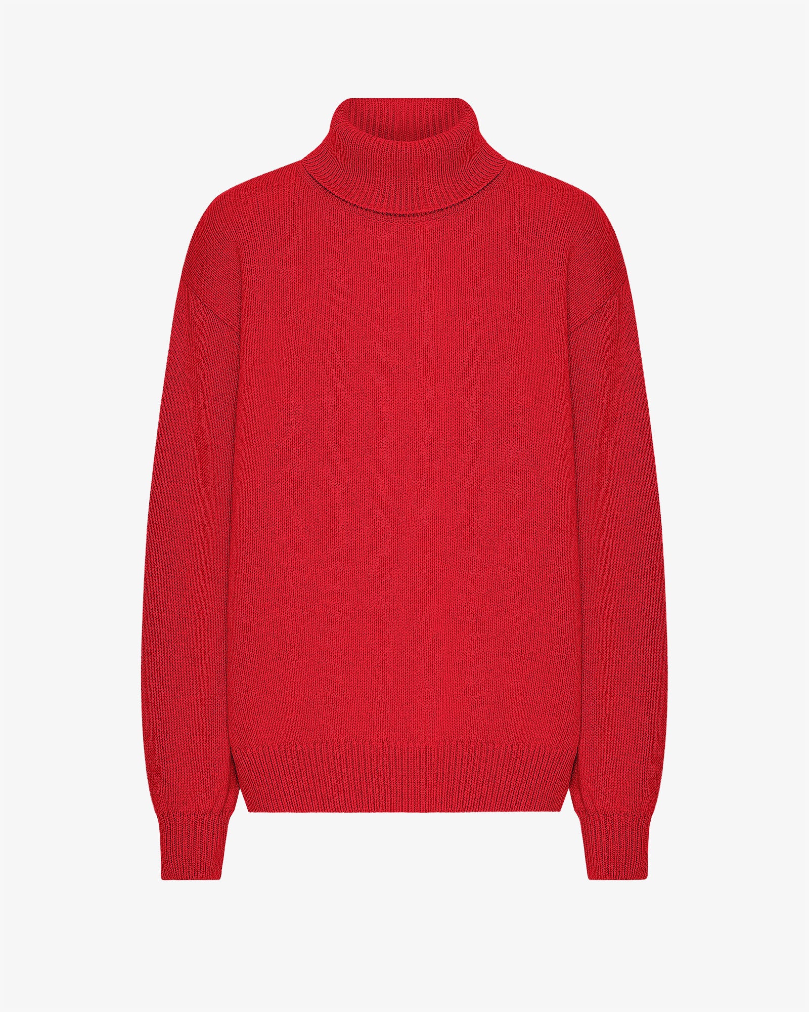 Merino Wool Turtleneck - Scarlet Red