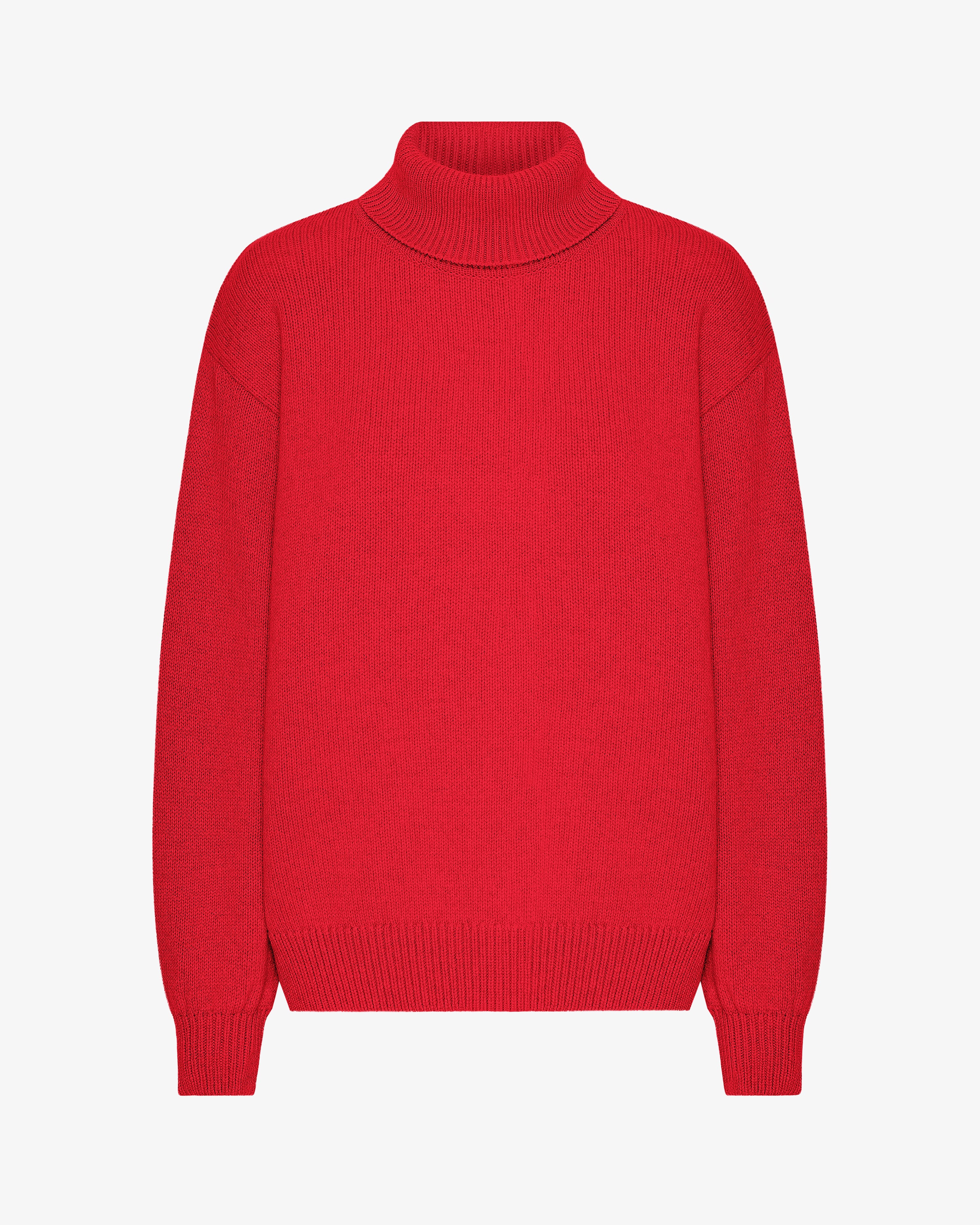 Merino Wool Turtleneck - Scarlet Red