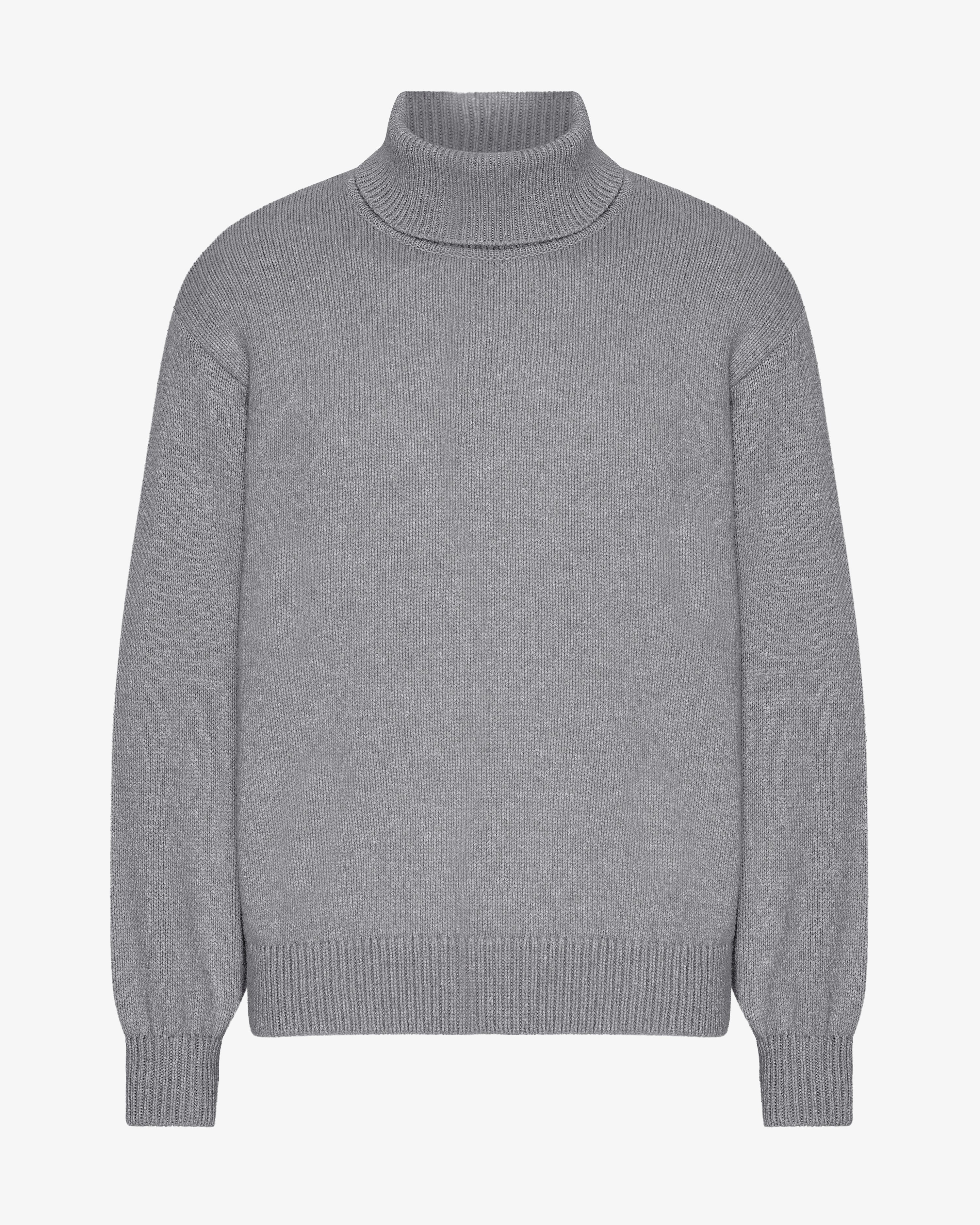 Merino Wool Turtleneck - Heather Grey