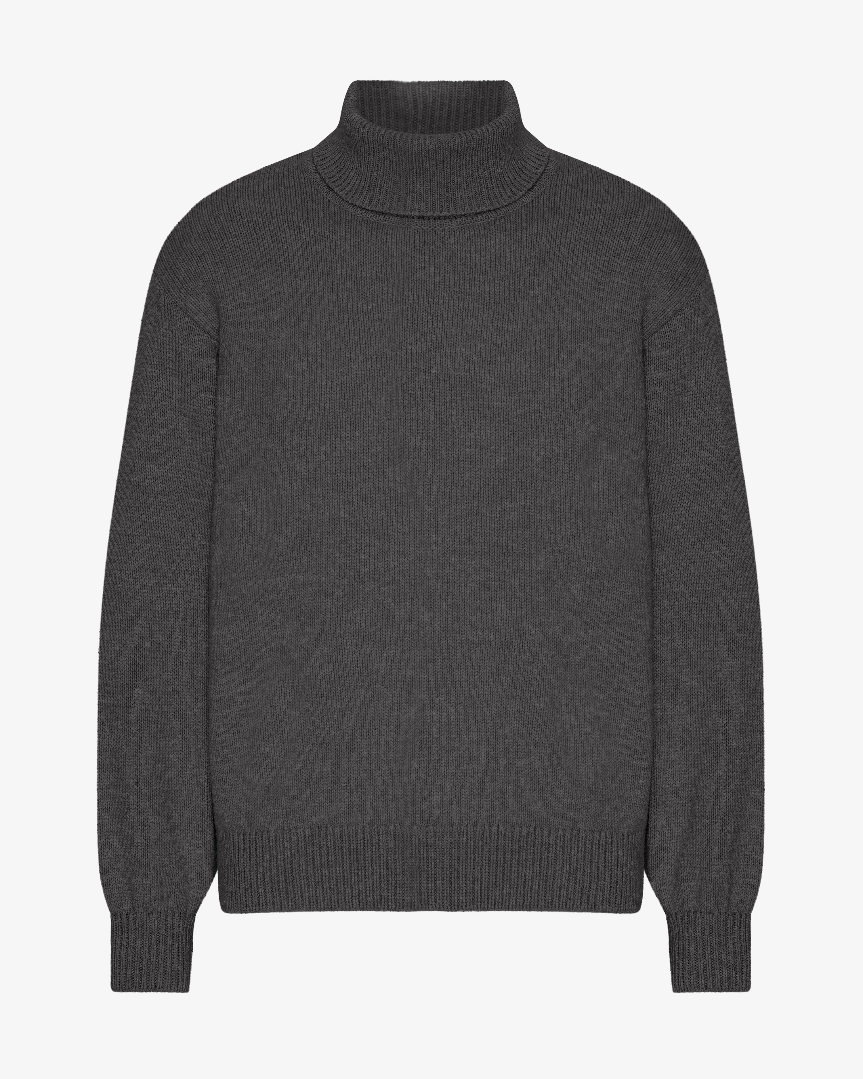 Merino Wool Turtleneck - Lava Grey