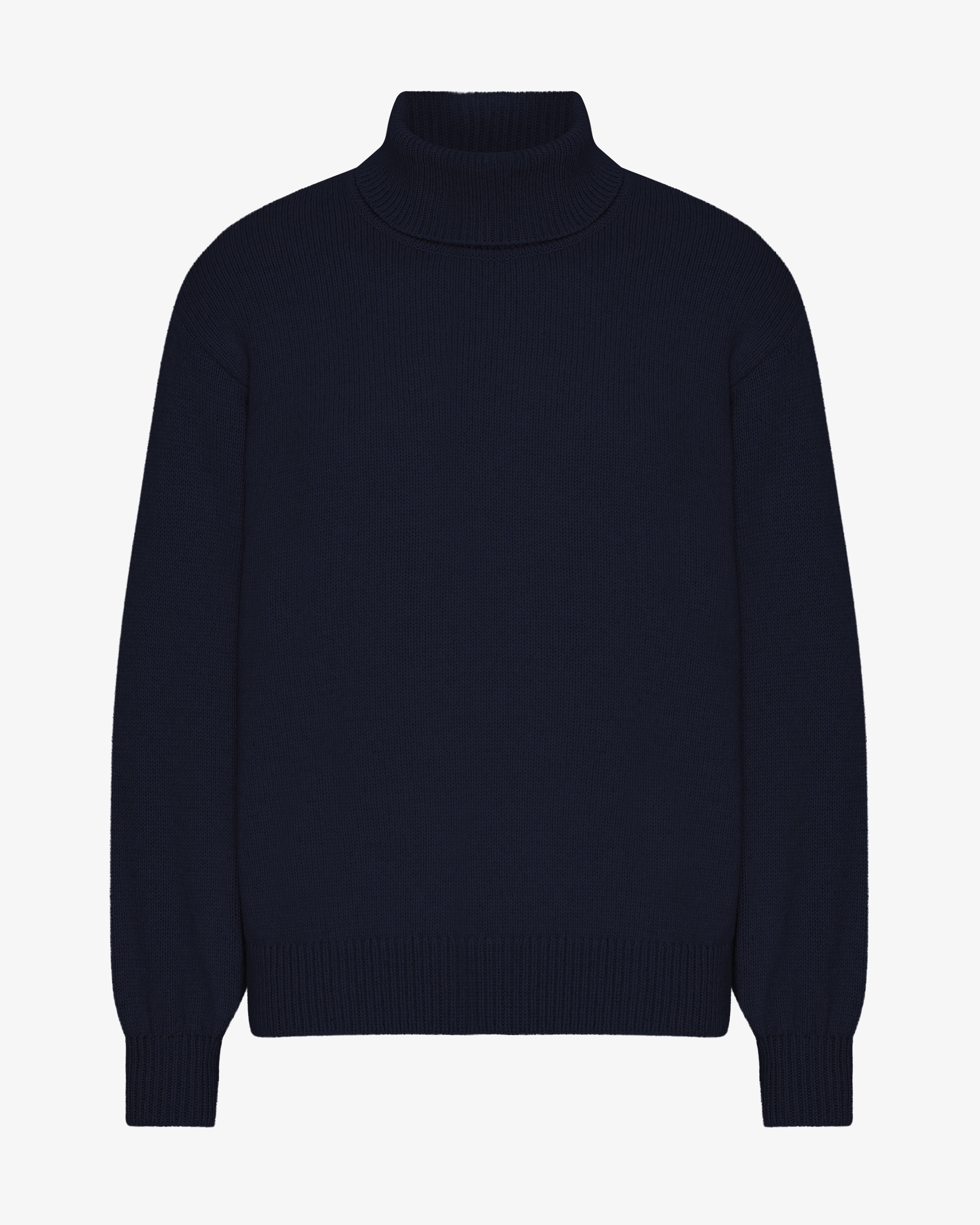 Merino Wool Turtleneck - Navy Blue