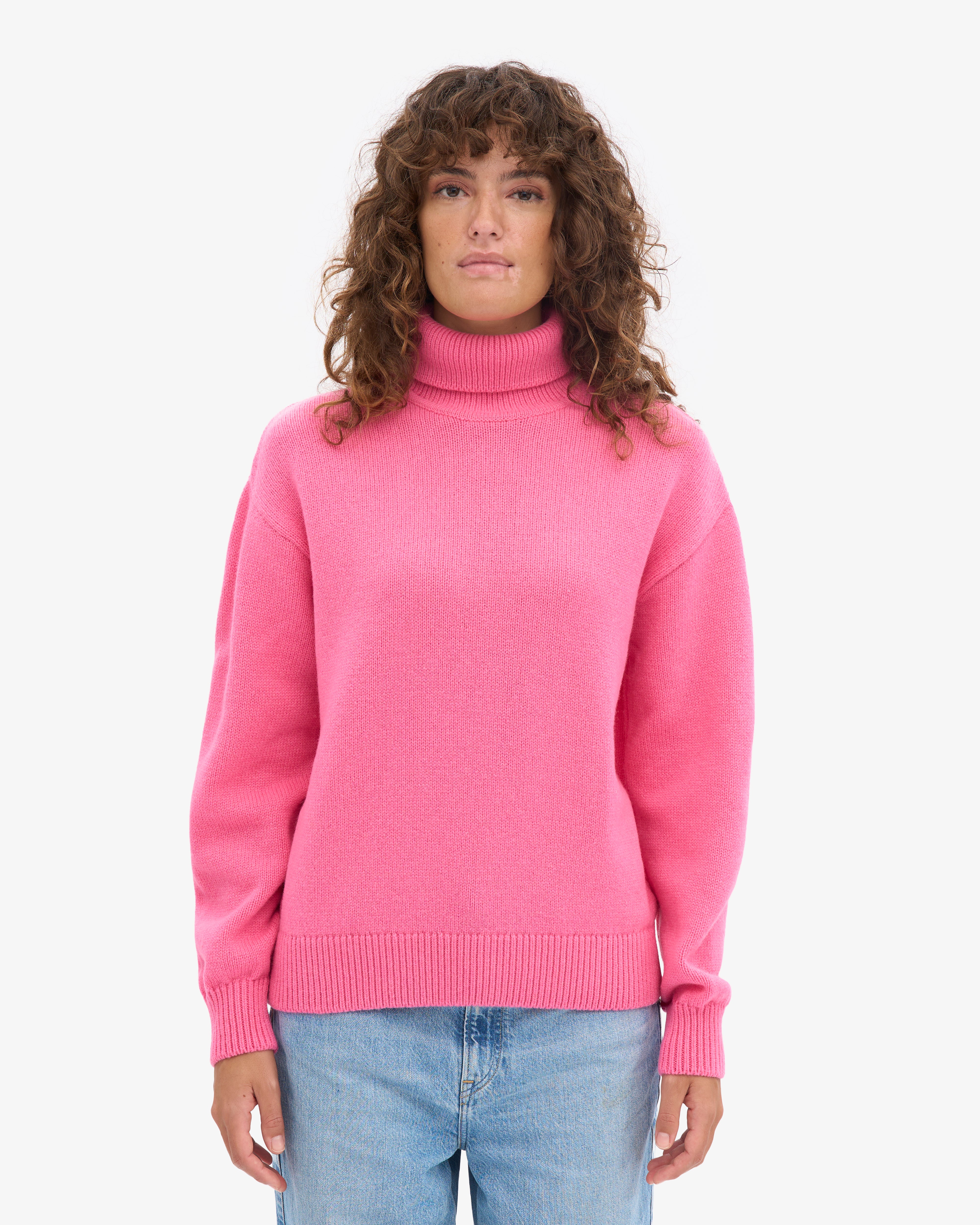 Merino Wool Turtleneck - Bubblegum Pink