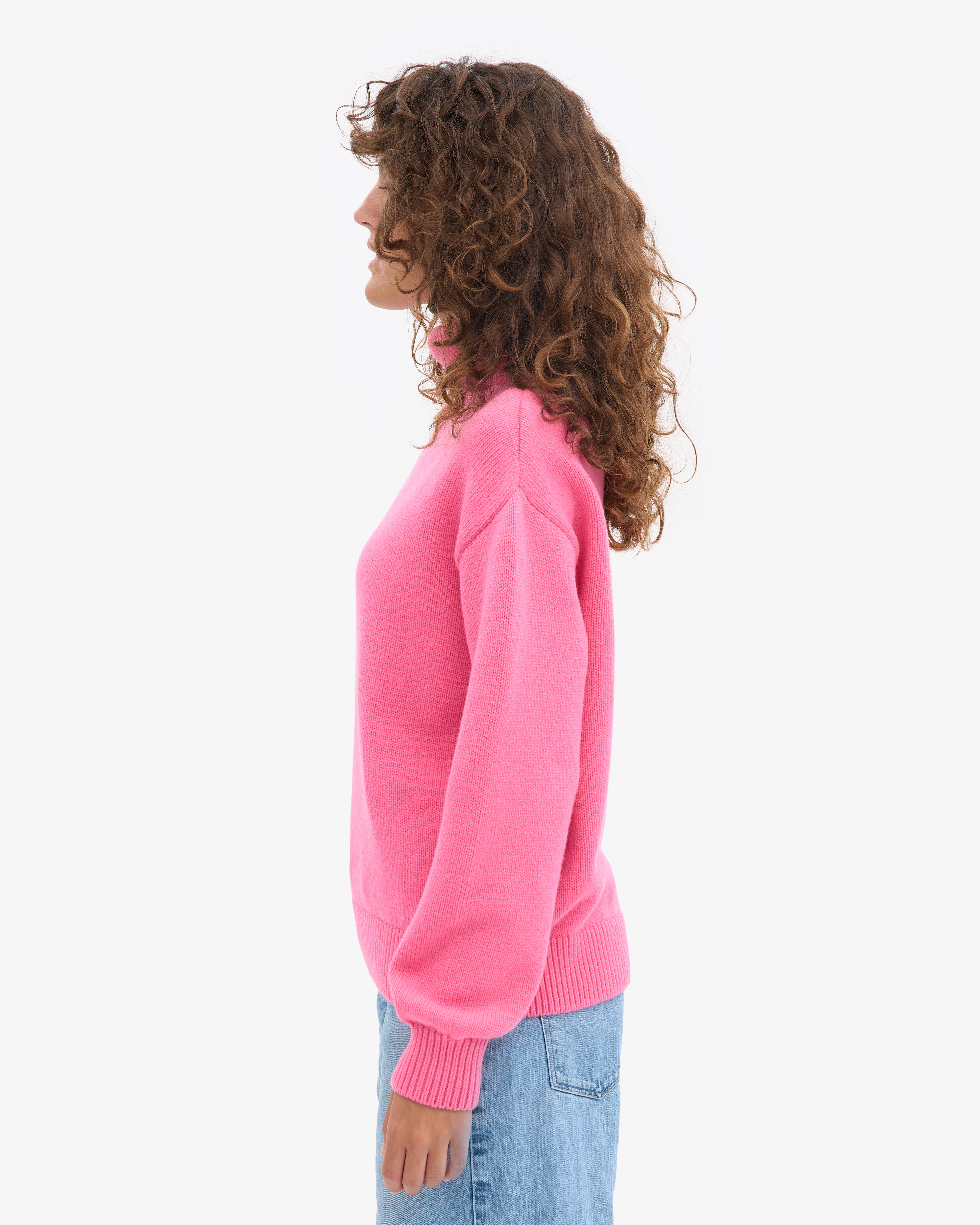 Merino Wool Turtleneck - Bubblegum Pink
