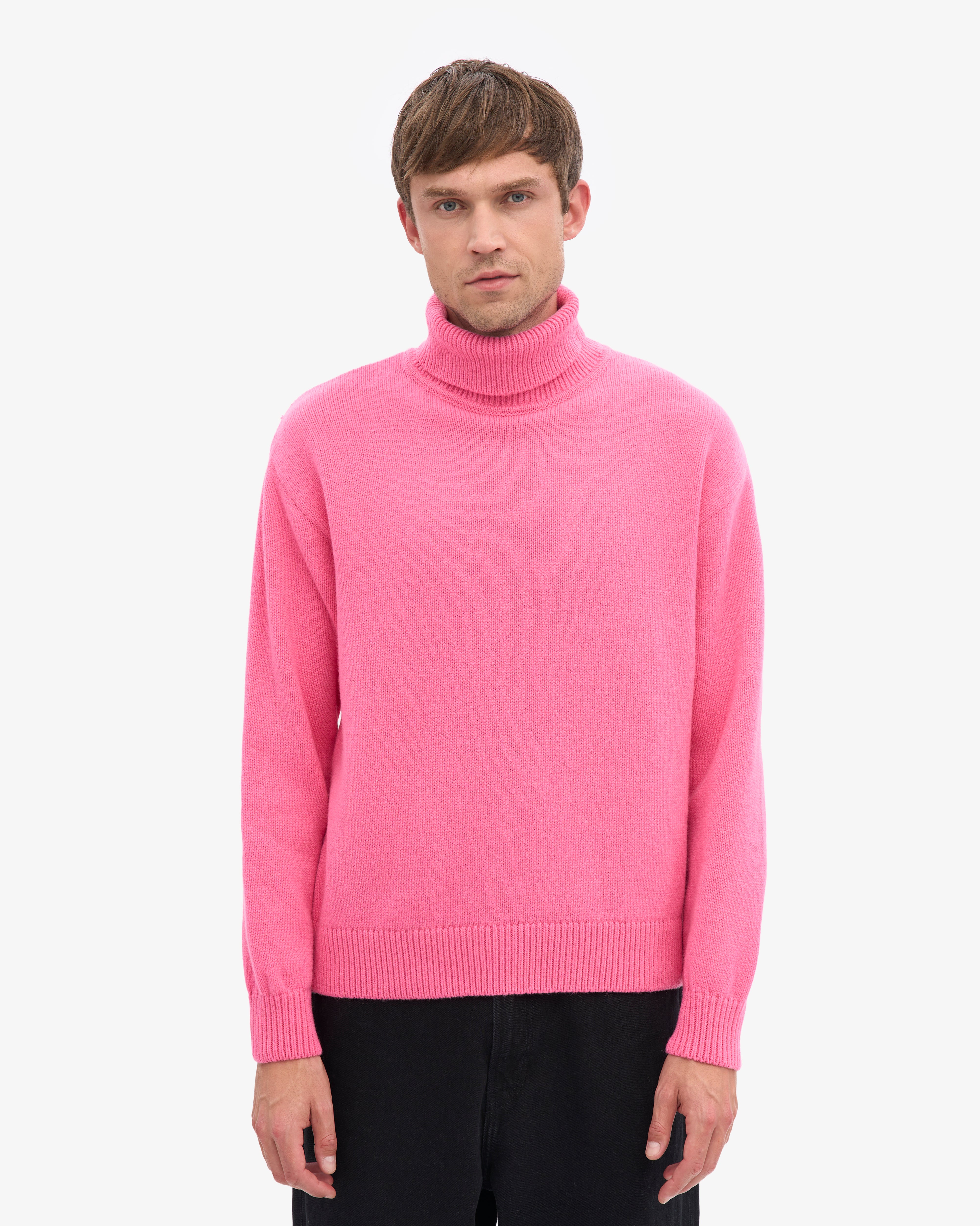 Merino Wool Turtleneck - Bubblegum Pink