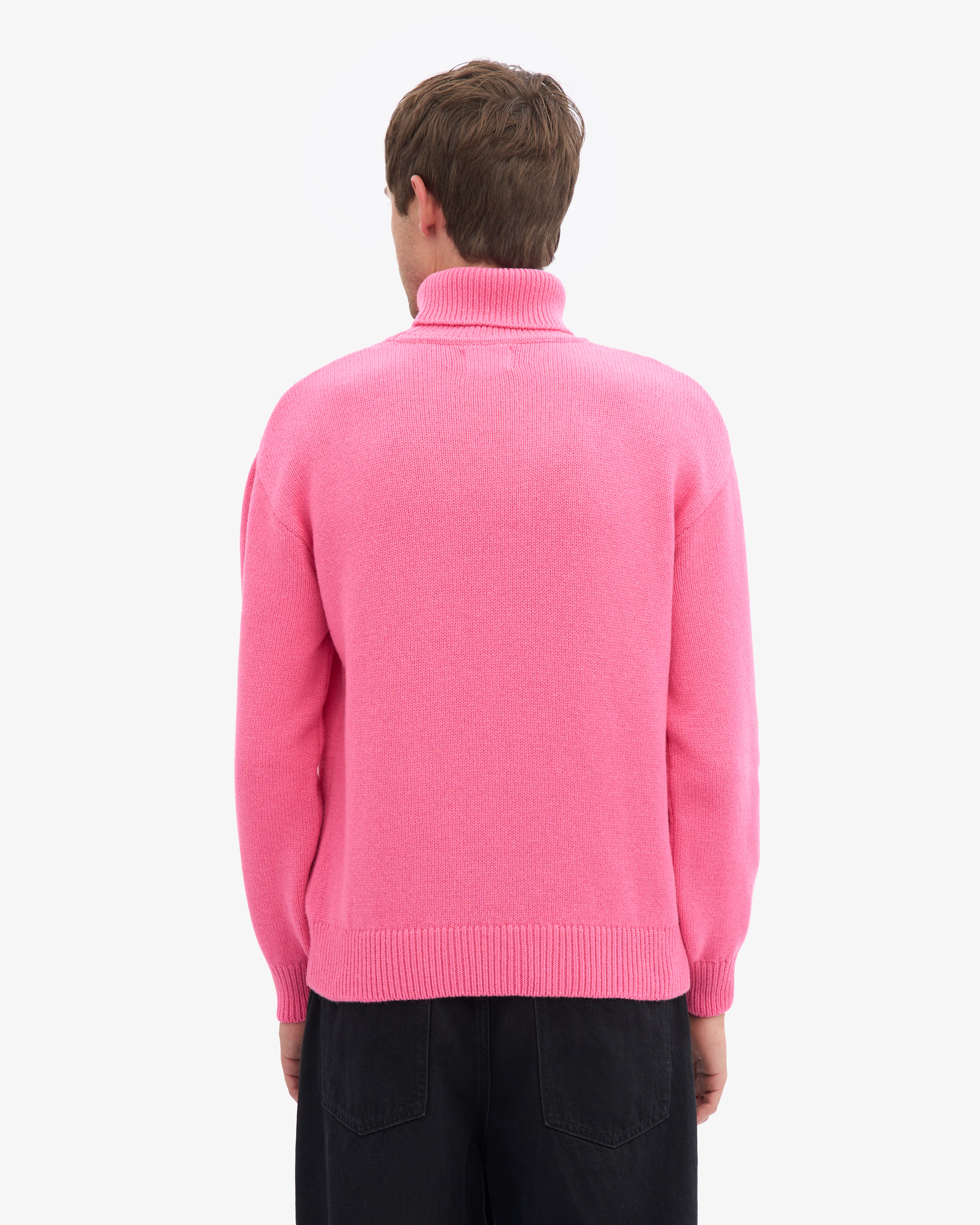 Merino Wool Turtleneck - Bubblegum Pink