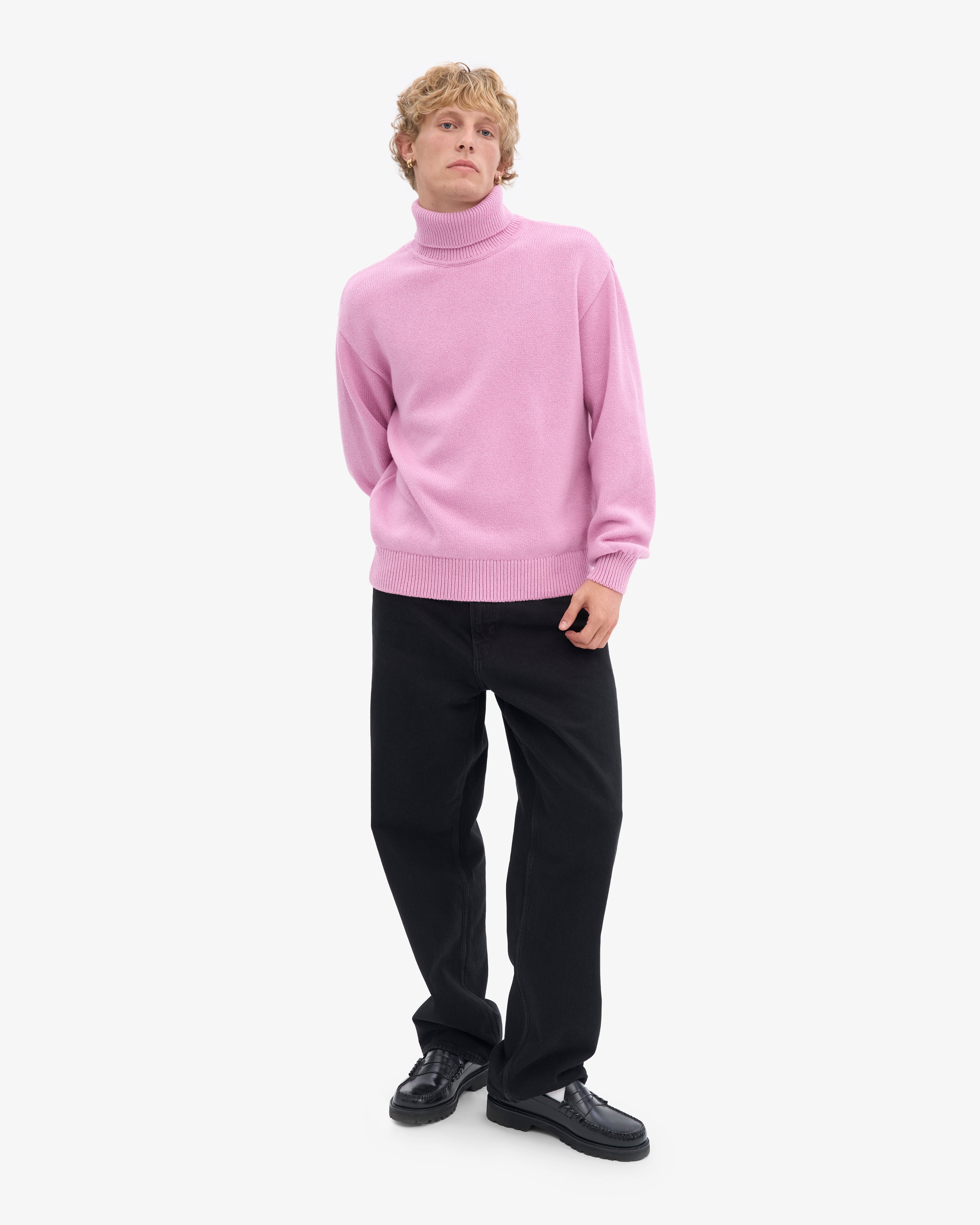Merino Wool Turtleneck - Cherry Blossom