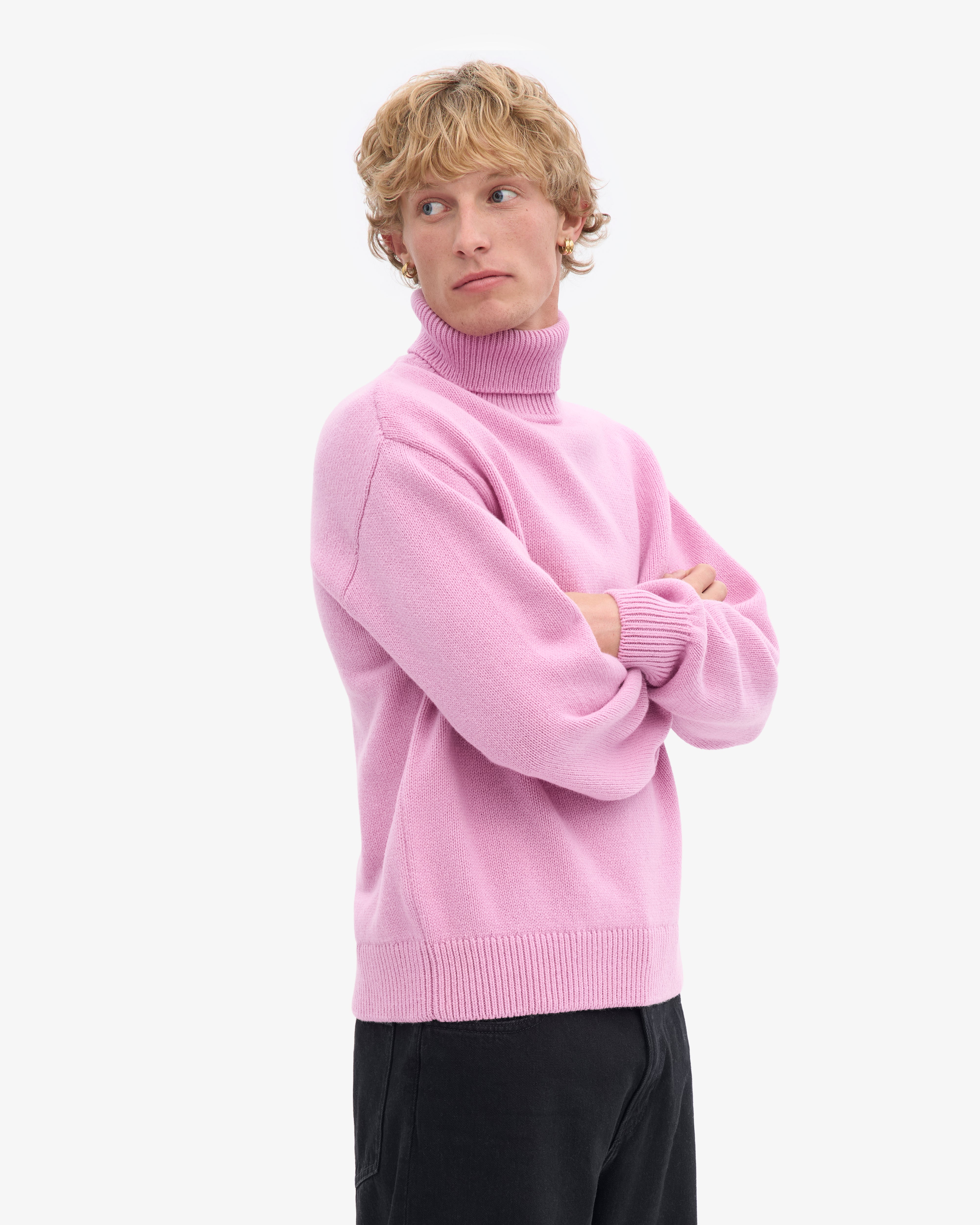 Merino Wool Turtleneck - Cherry Blossom