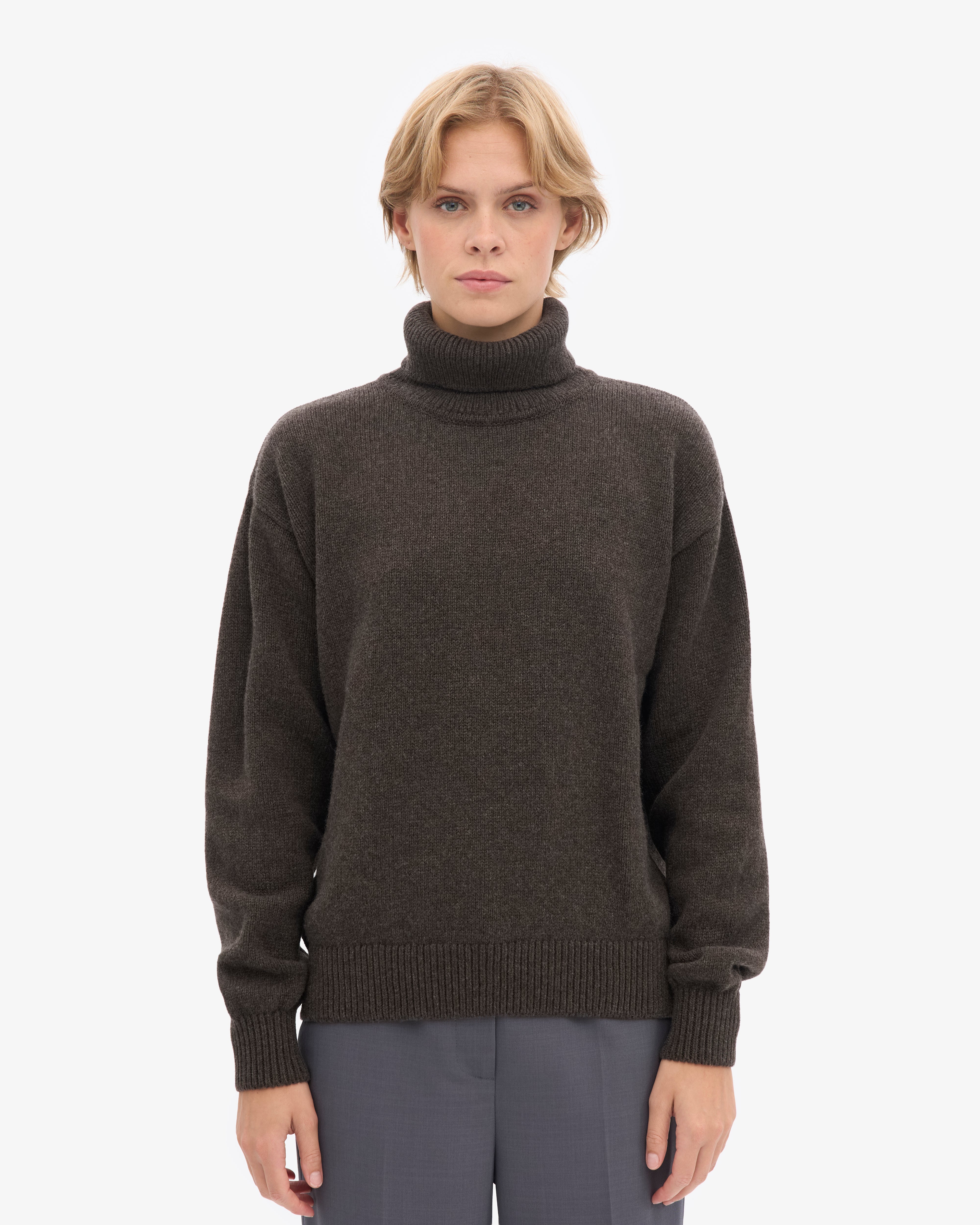 Merino Wool Turtleneck - Coffee Brown