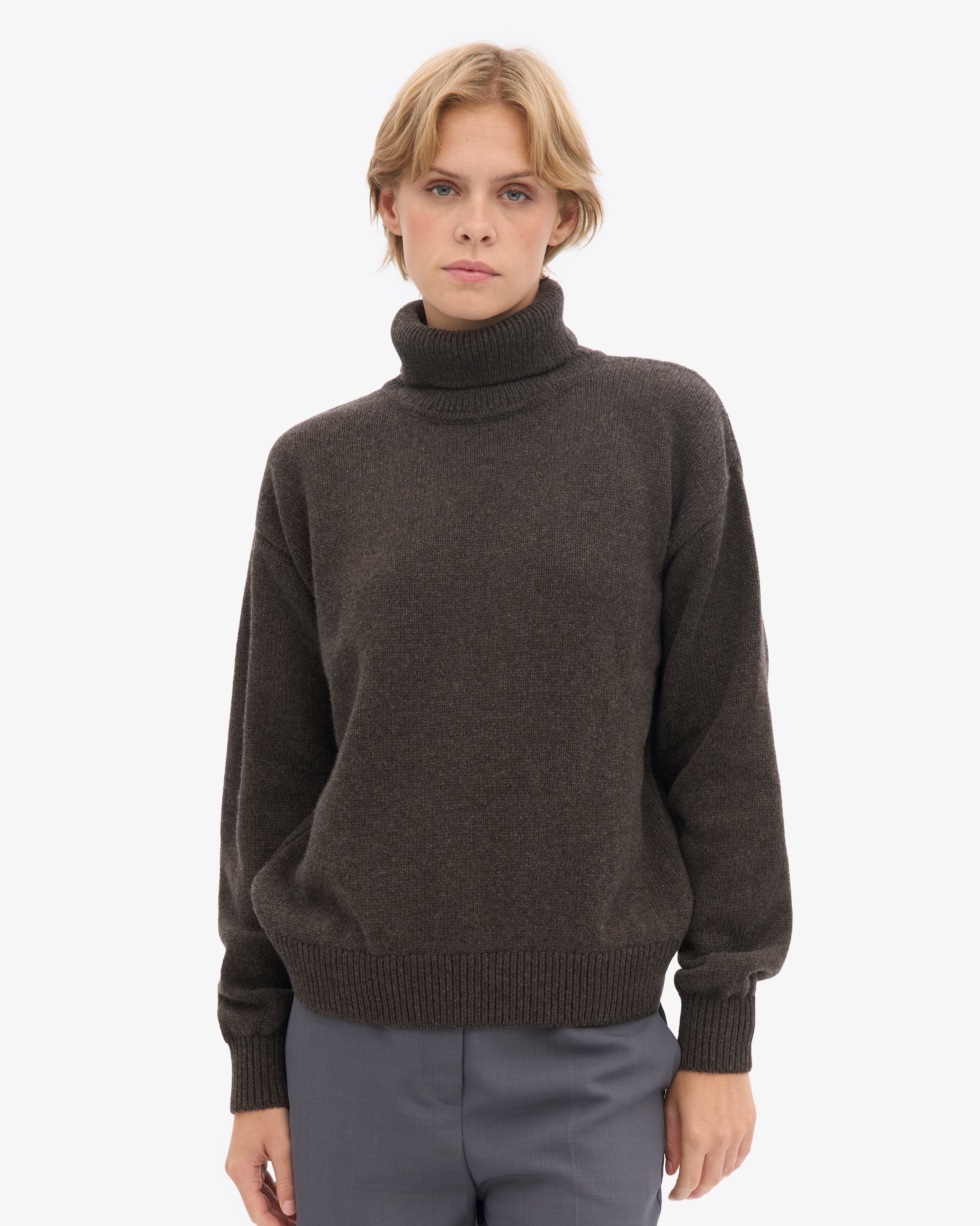 Merino Wool Turtleneck - Coffee Brown