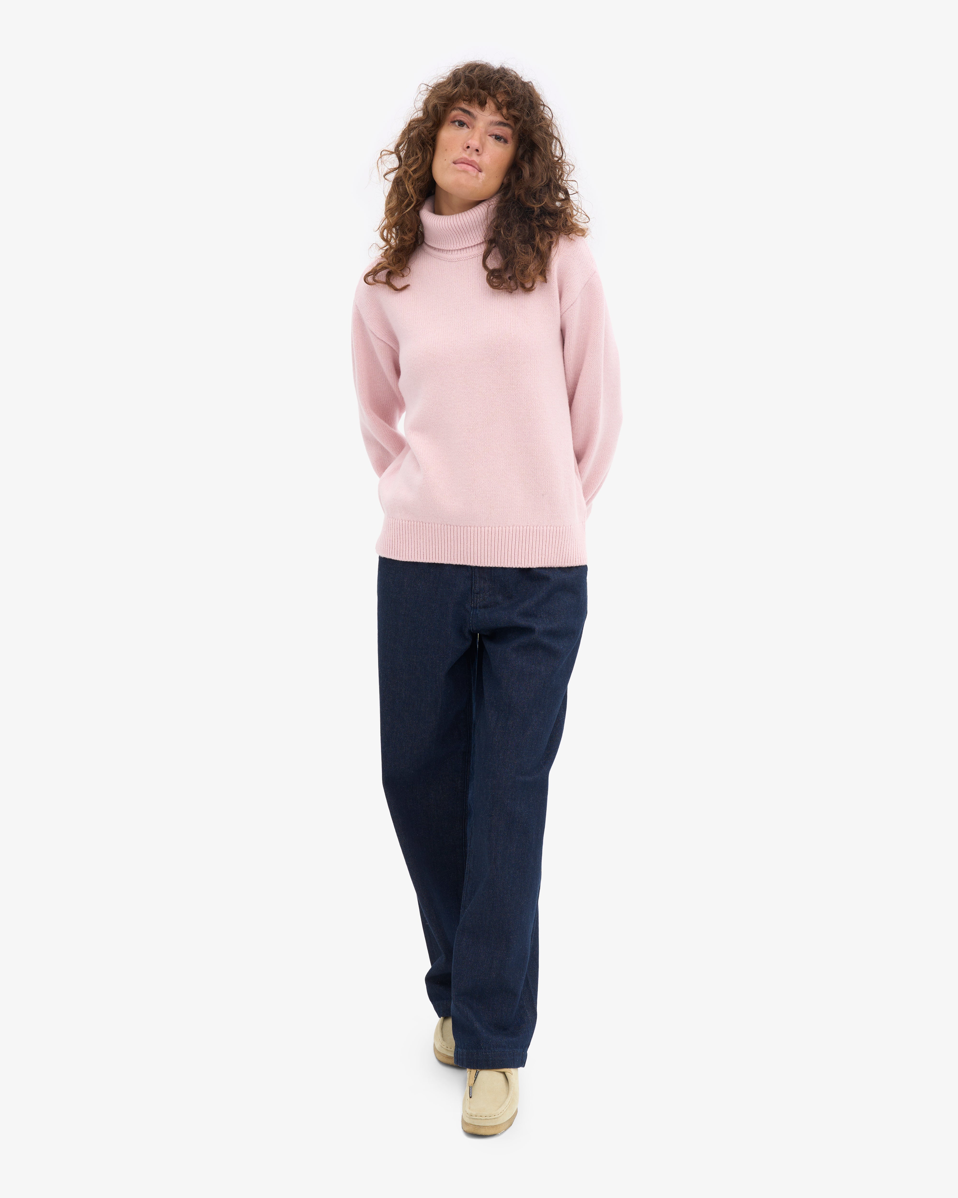 Merino Wool Turtleneck - Faded Pink