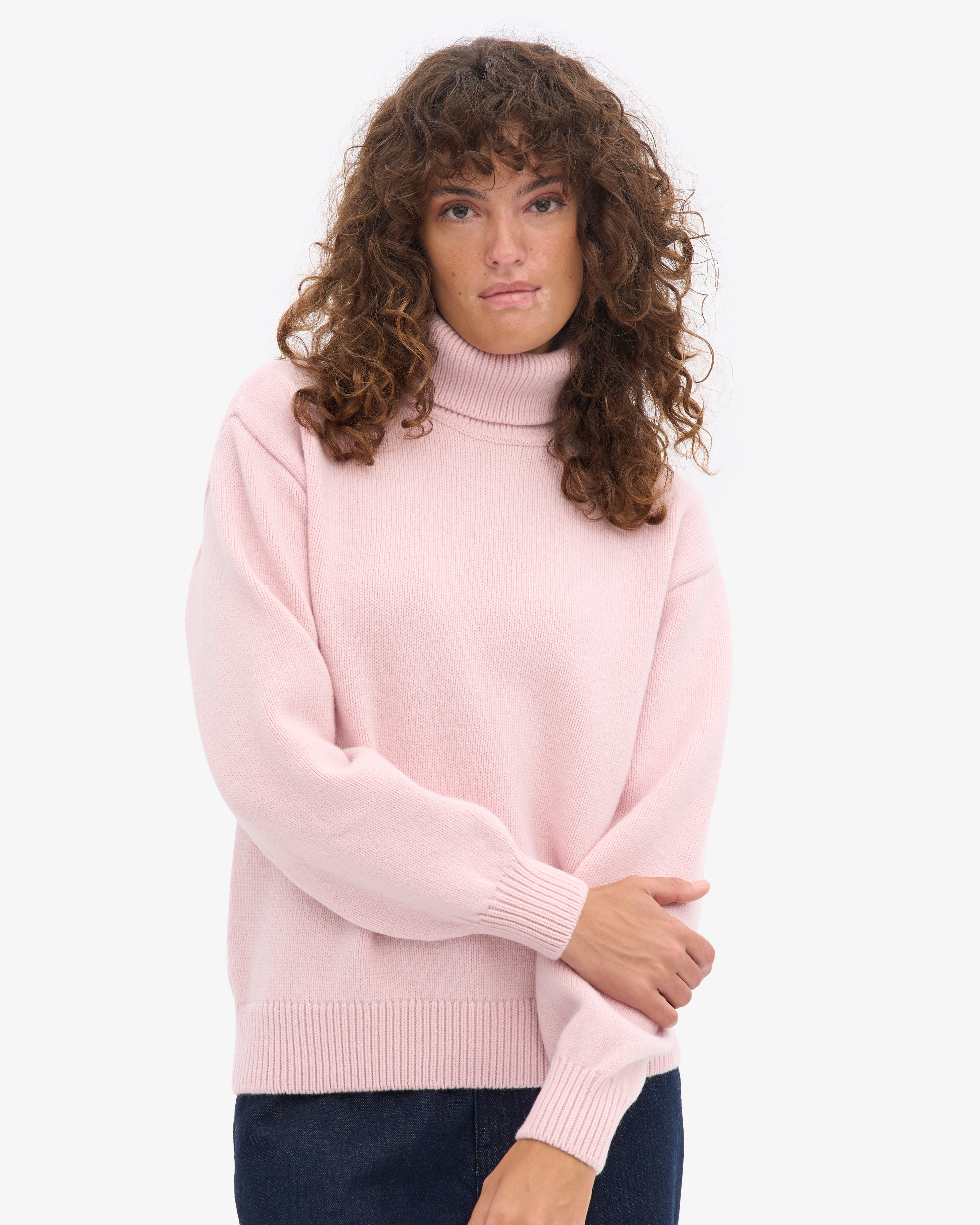 Merino Wool Turtleneck - Faded Pink