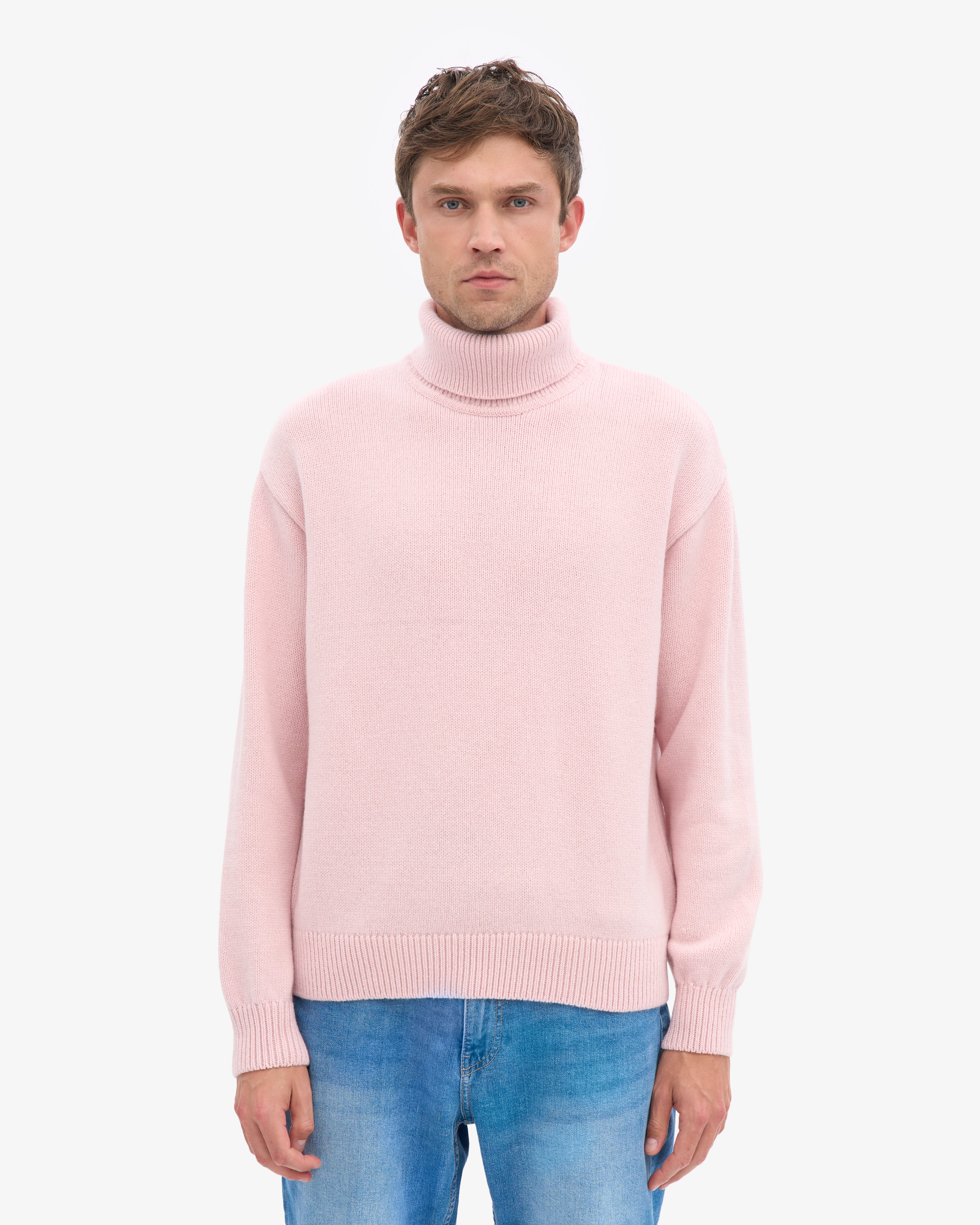 Merino Wool Turtleneck - Faded Pink