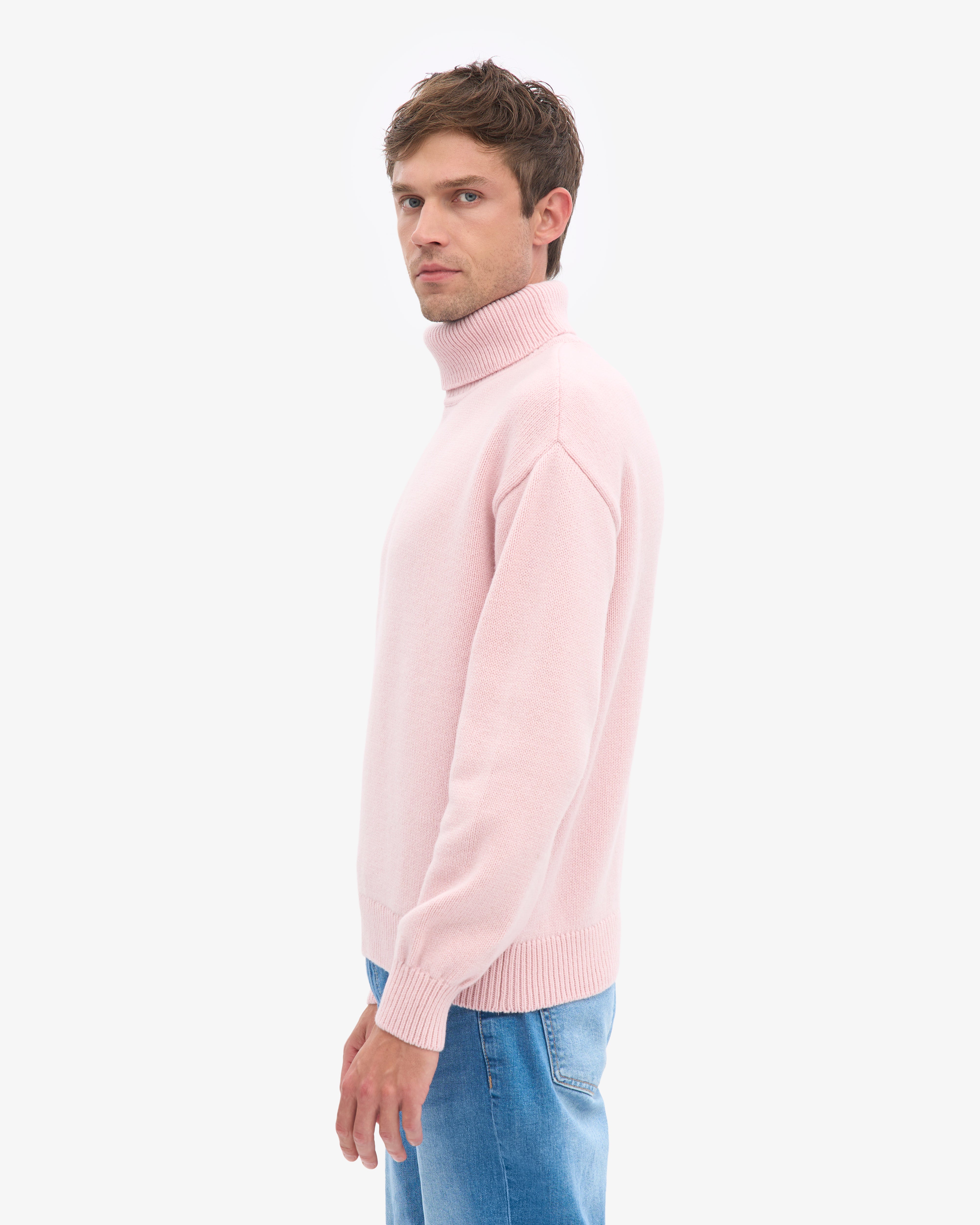 Merino Wool Turtleneck - Faded Pink