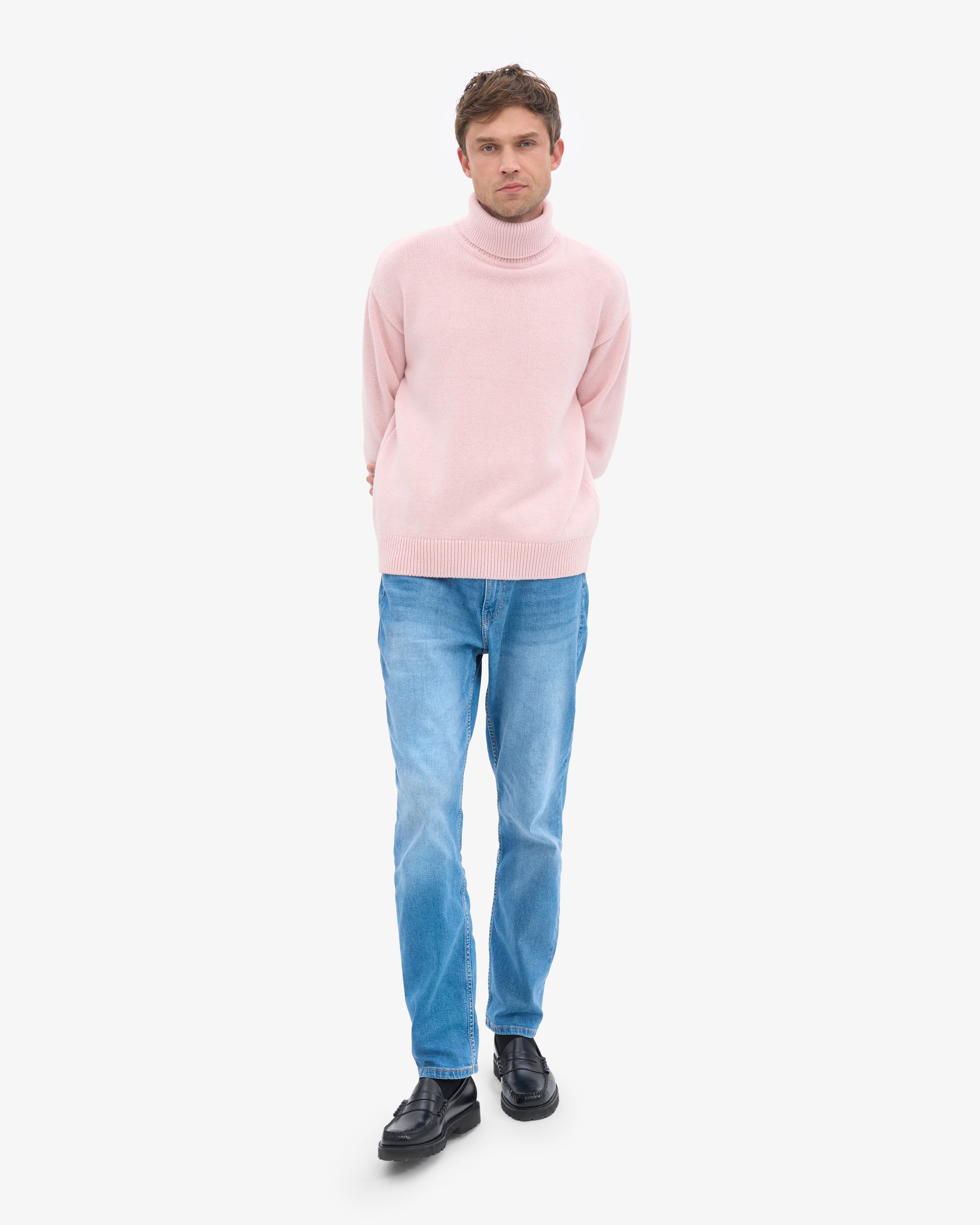Merino Wool Turtleneck - Faded Pink