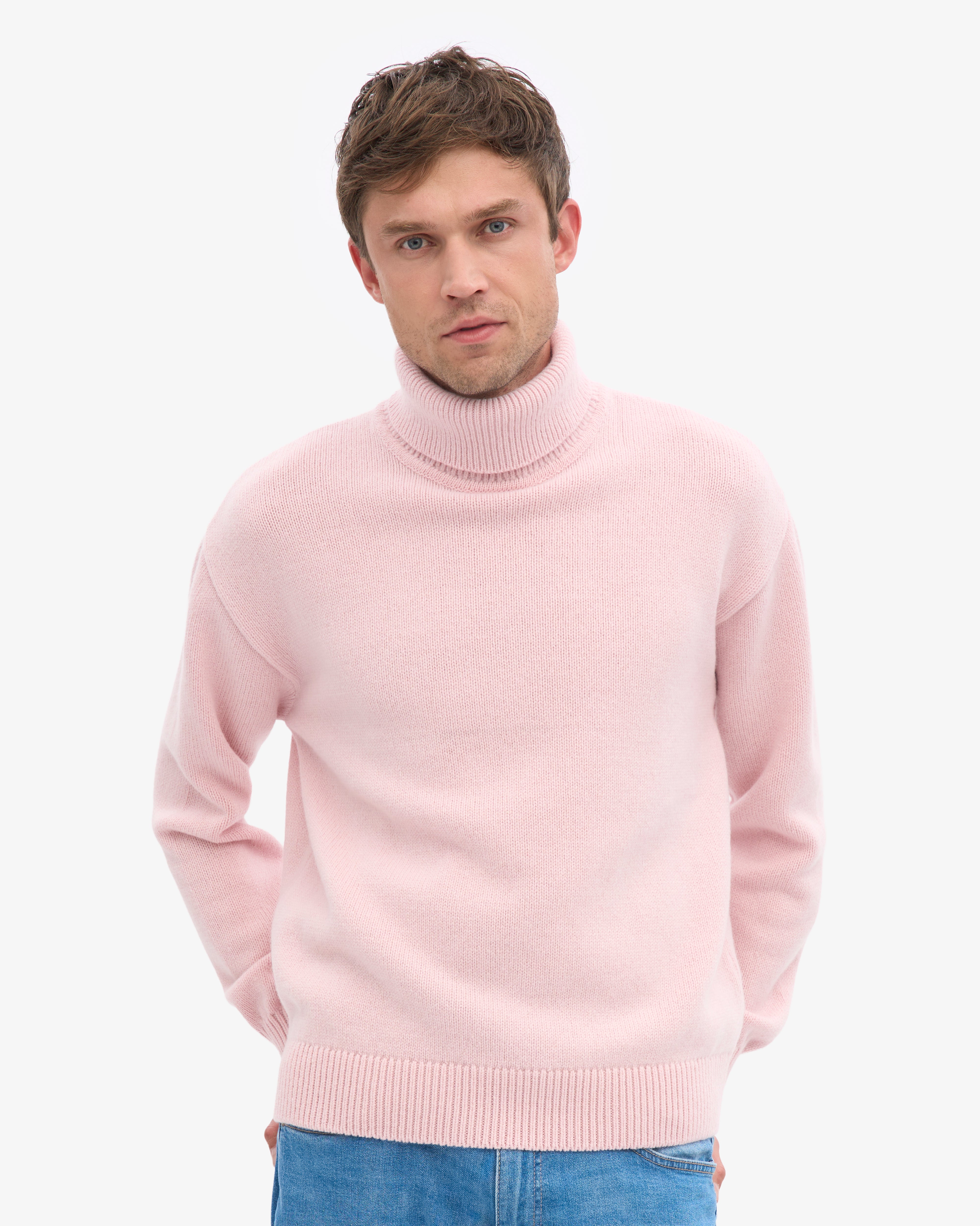 Merino Wool Turtleneck - Faded Pink