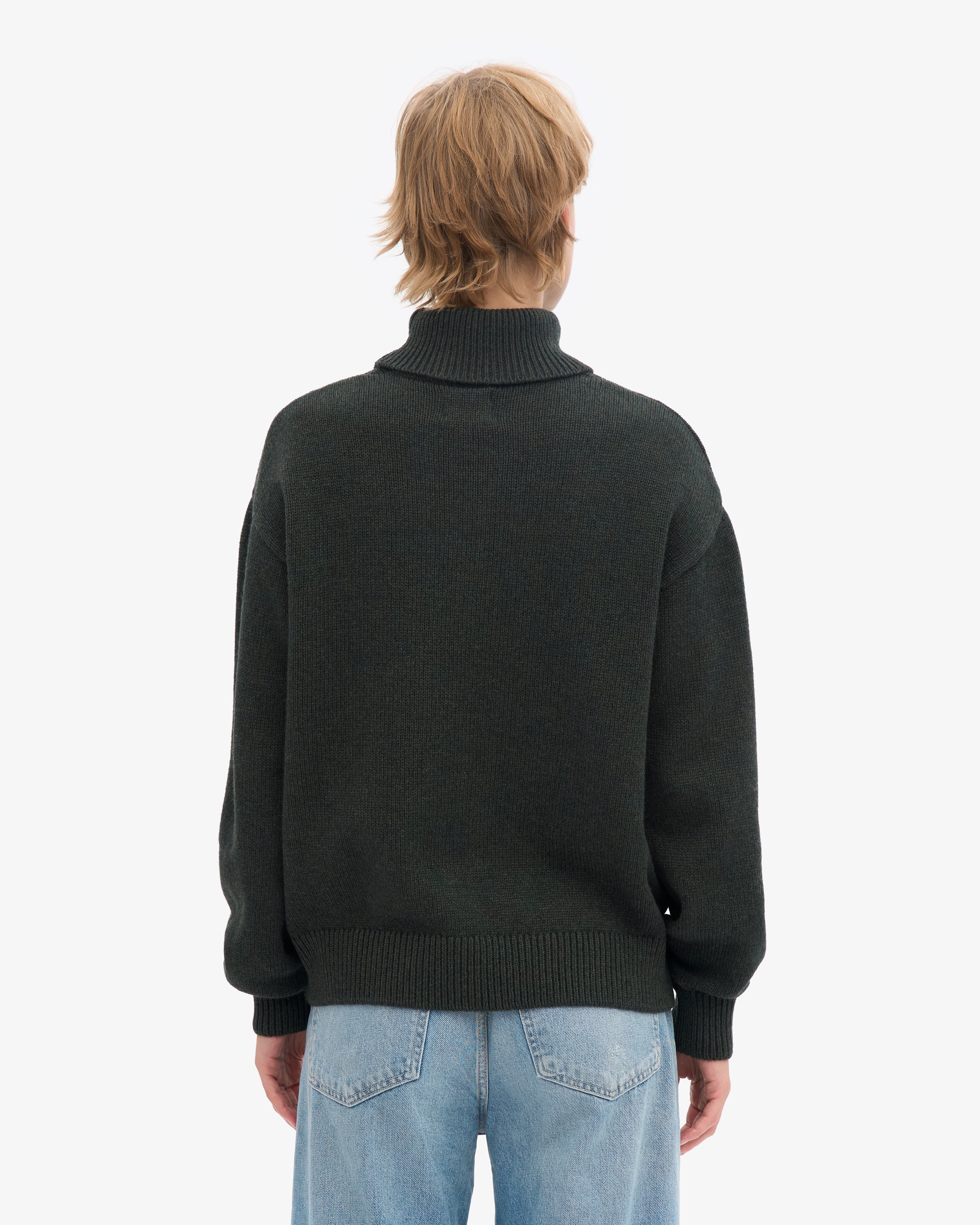 Merino Wool Turtleneck - Hunter Green
