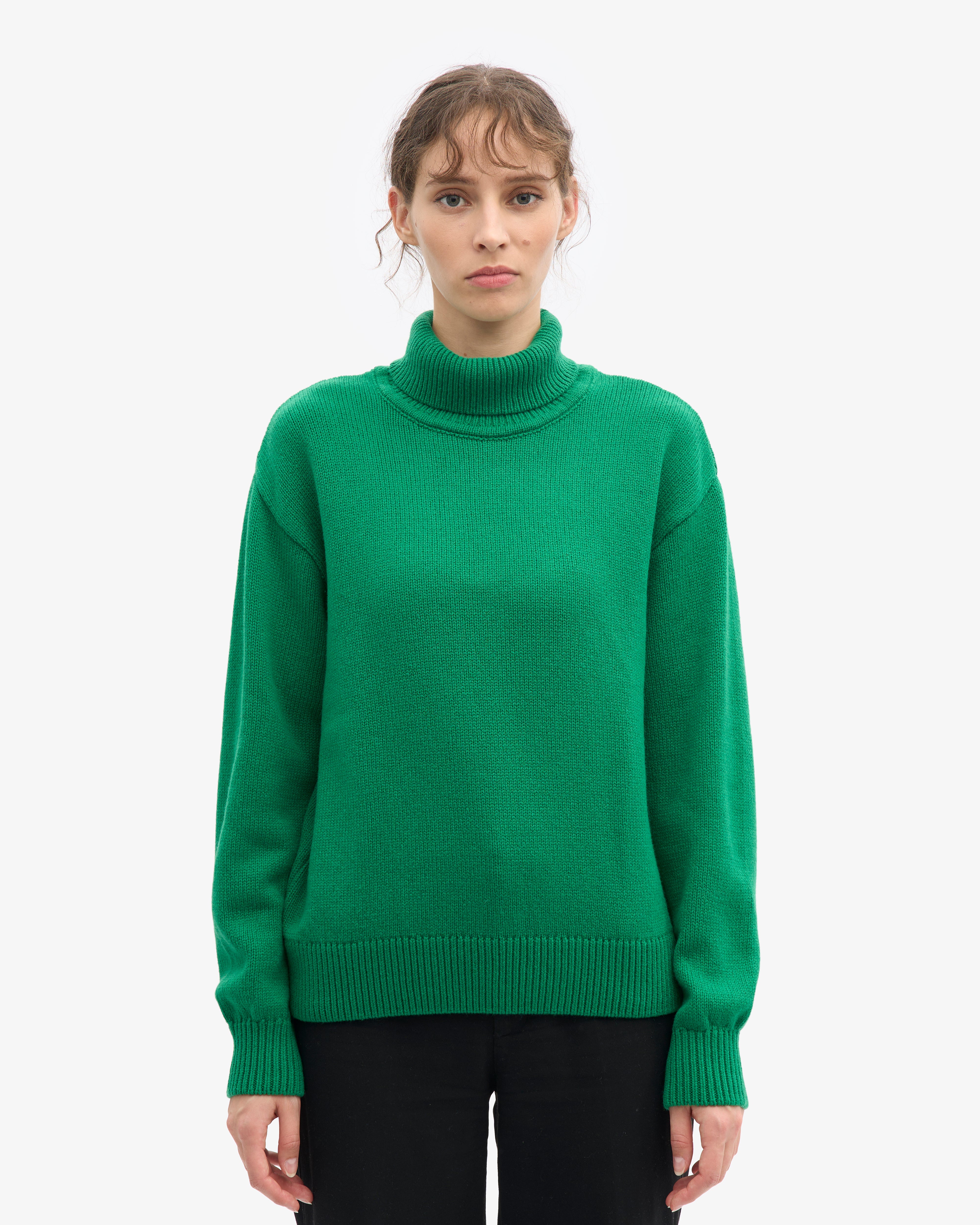 Merino Wool Turtleneck - Kelly Green