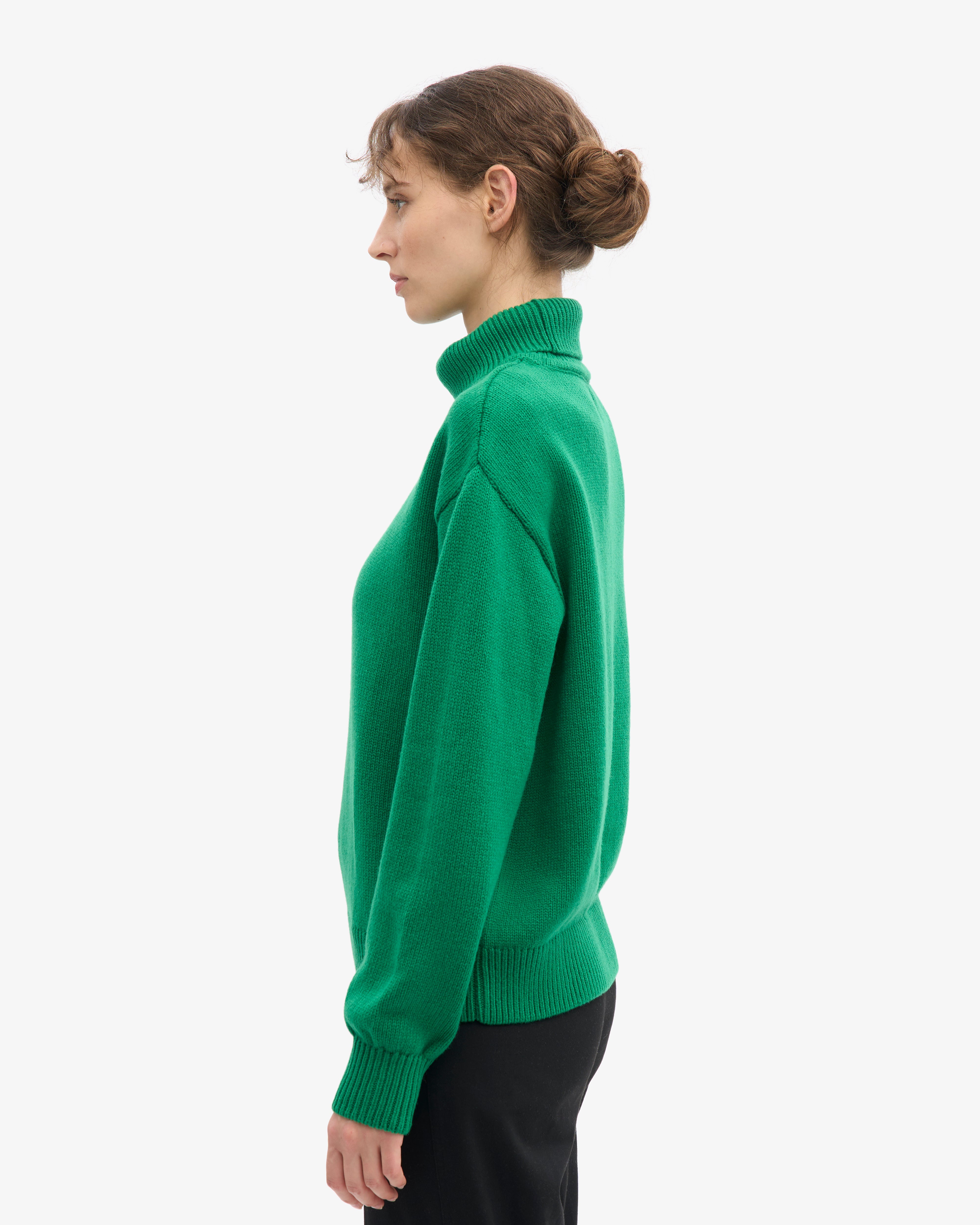 Merino Wool Turtleneck - Kelly Green