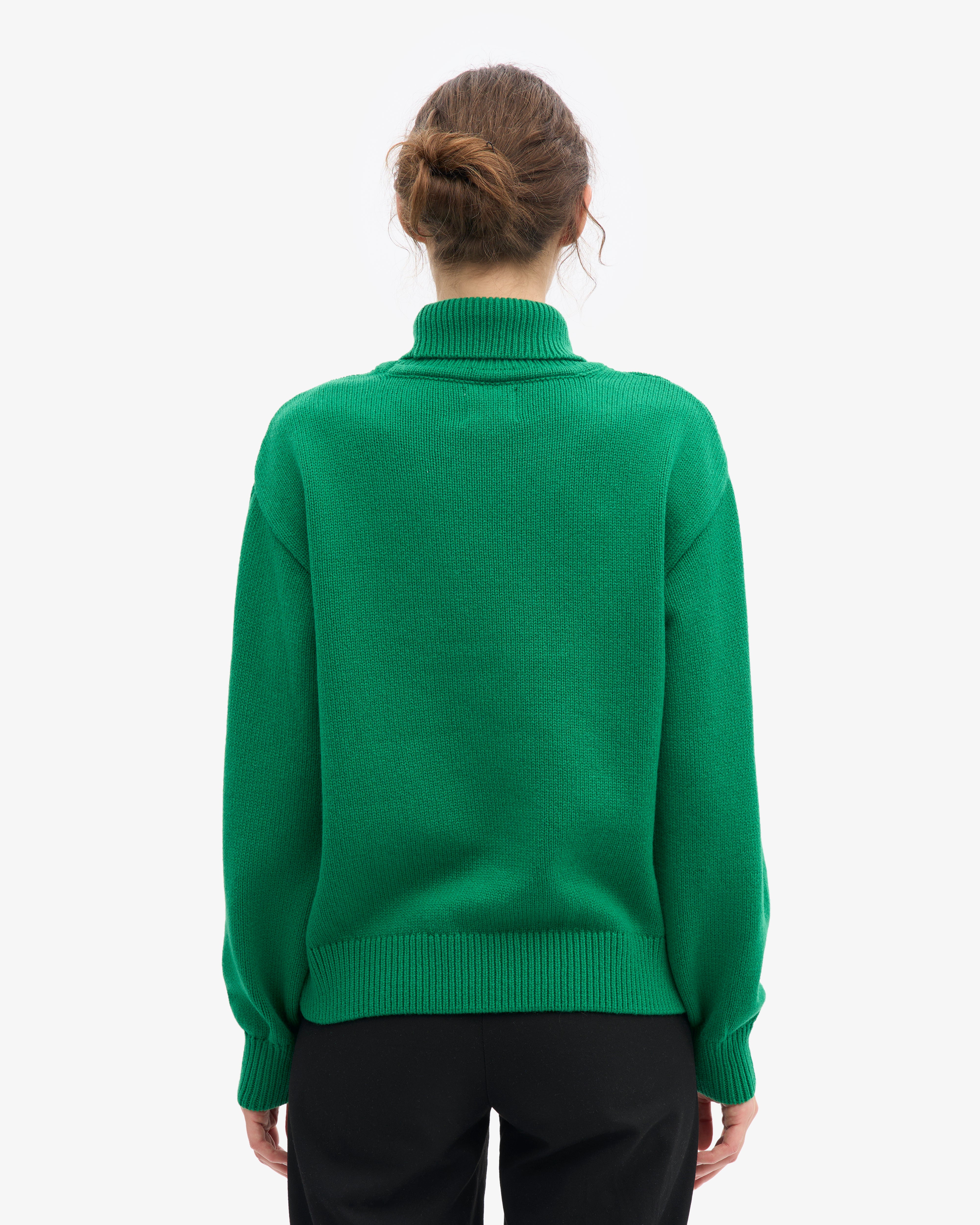 Merino Wool Turtleneck - Kelly Green