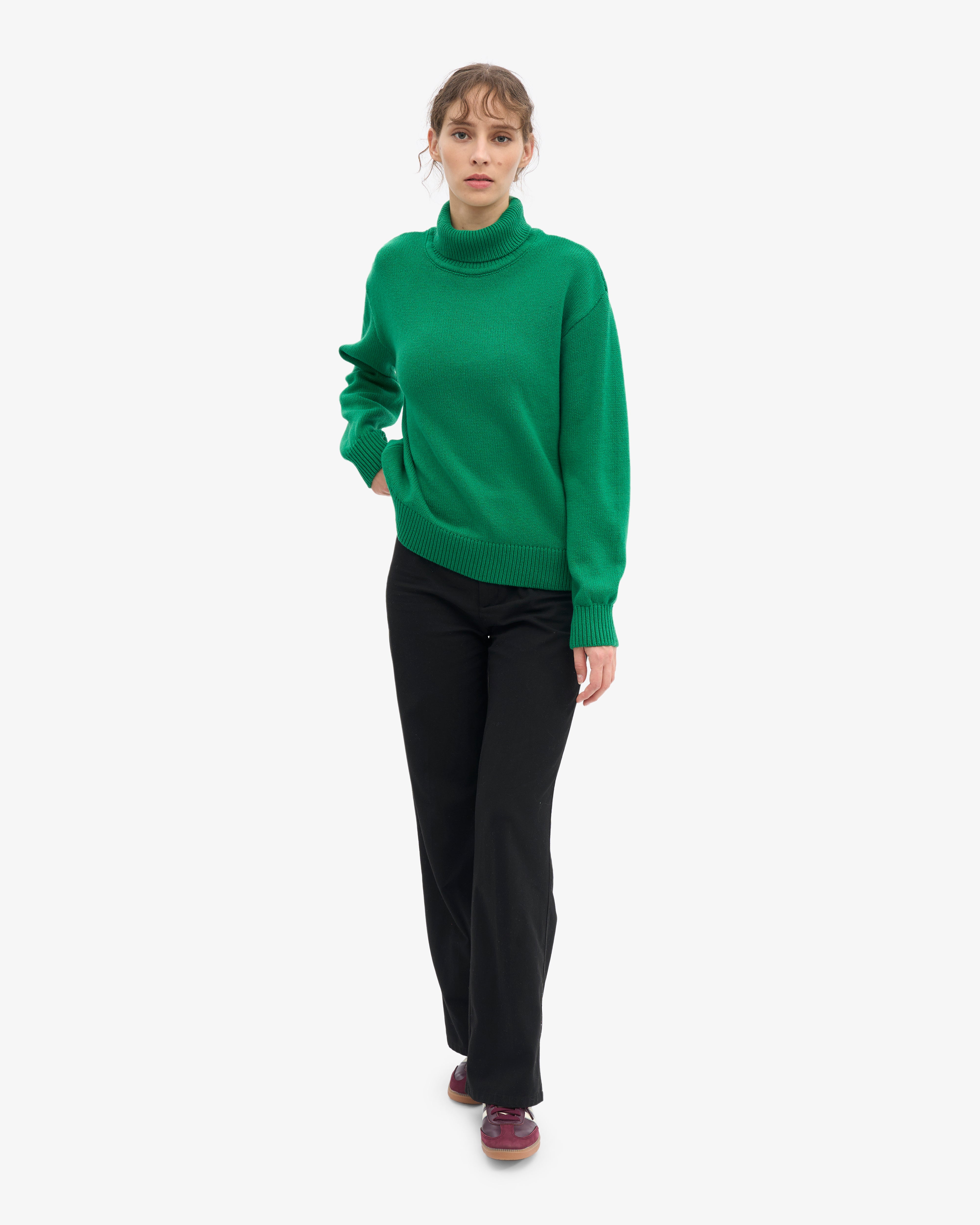 Merino Wool Turtleneck - Kelly Green