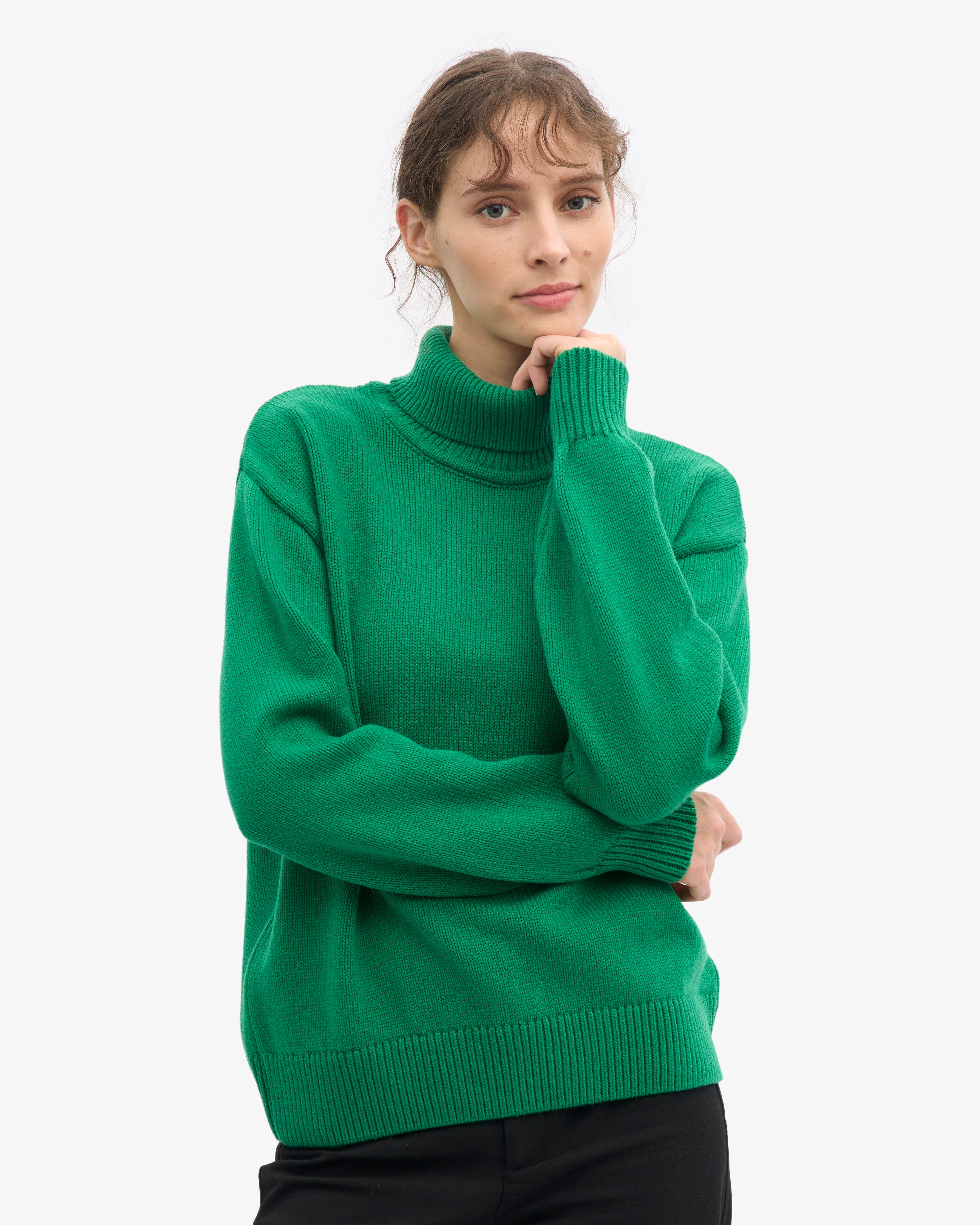 Merino Wool Turtleneck - Kelly Green