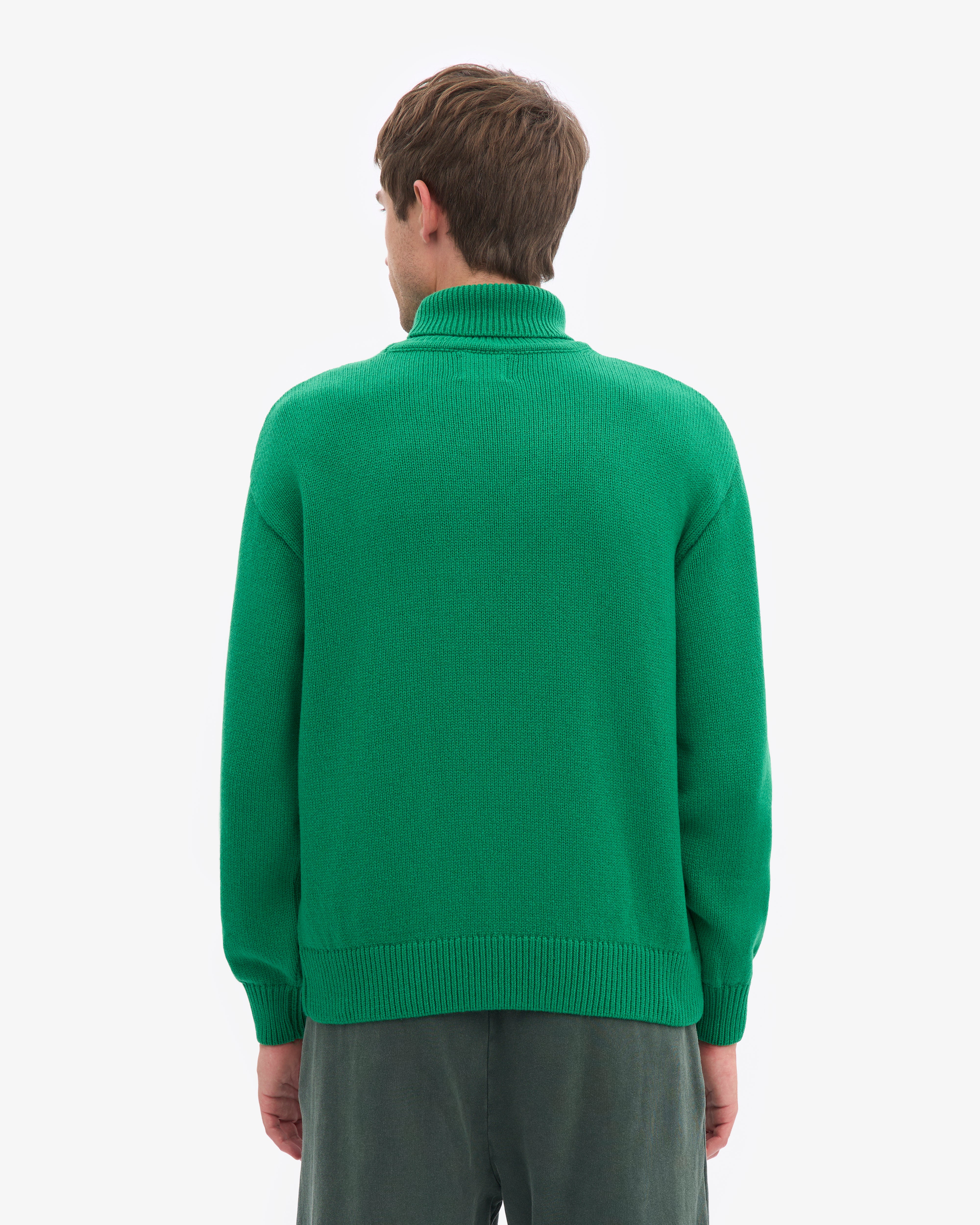 Merino Wool Turtleneck - Kelly Green