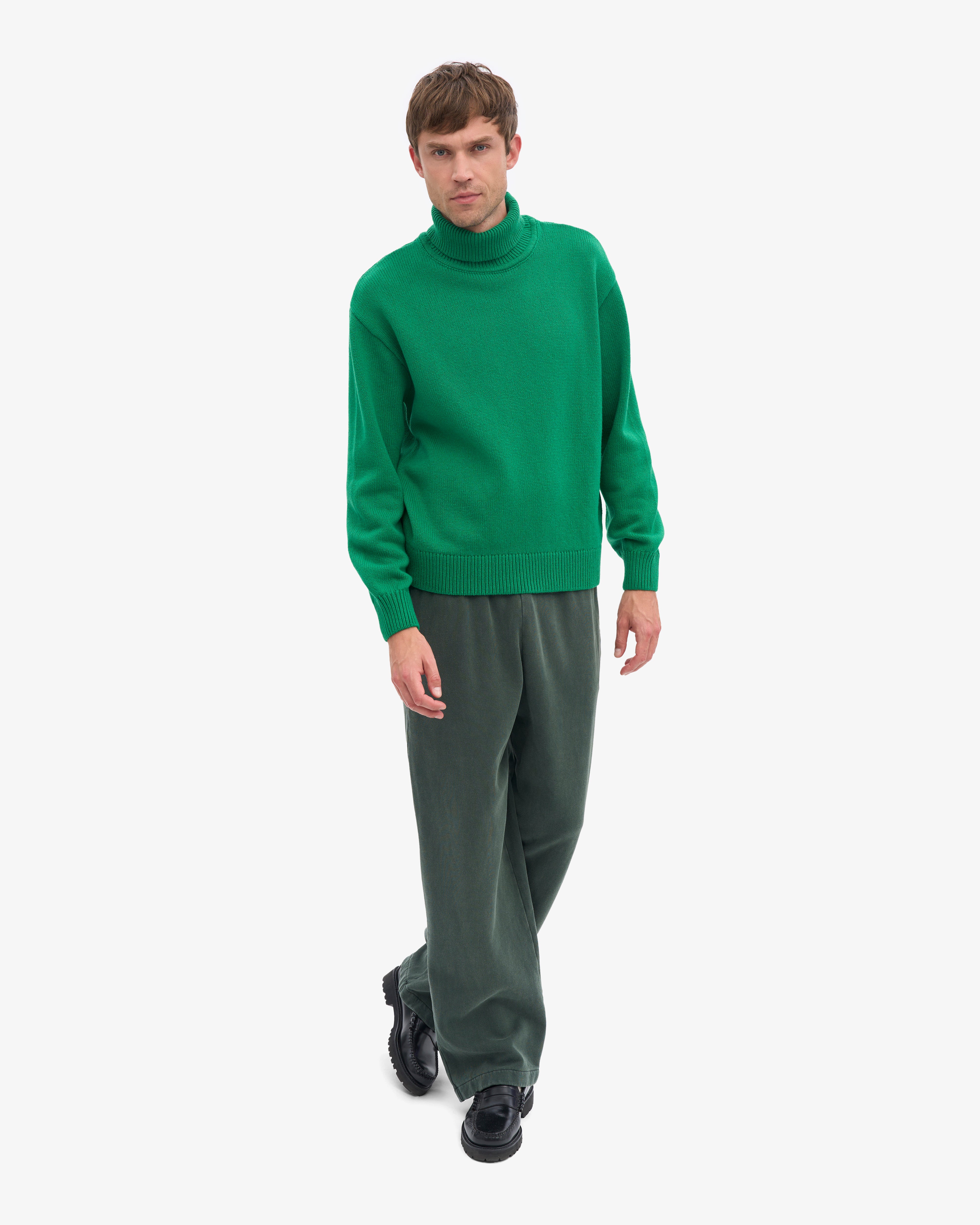 Merino Wool Turtleneck - Kelly Green