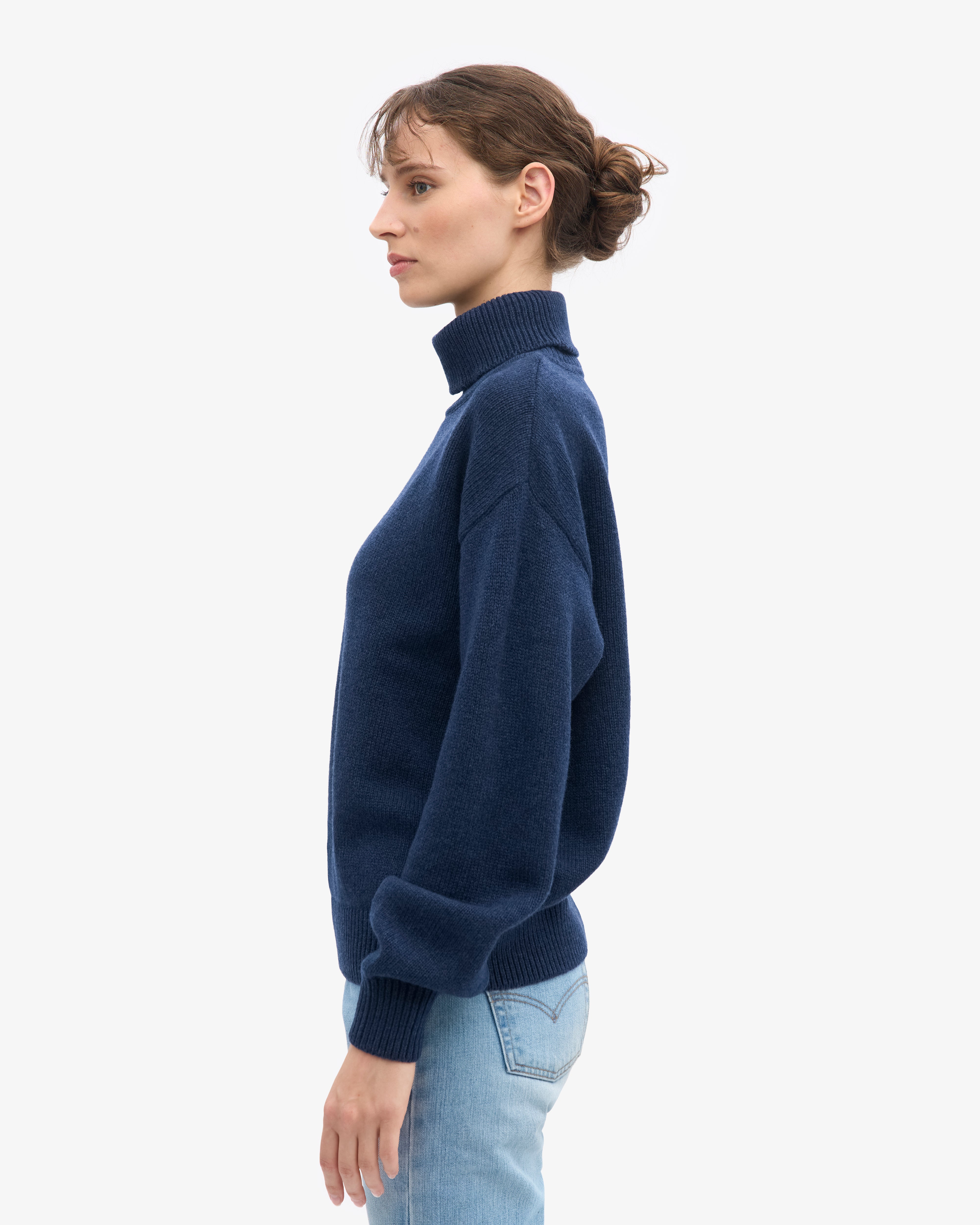 Merino Wool Turtleneck - Marine Blue