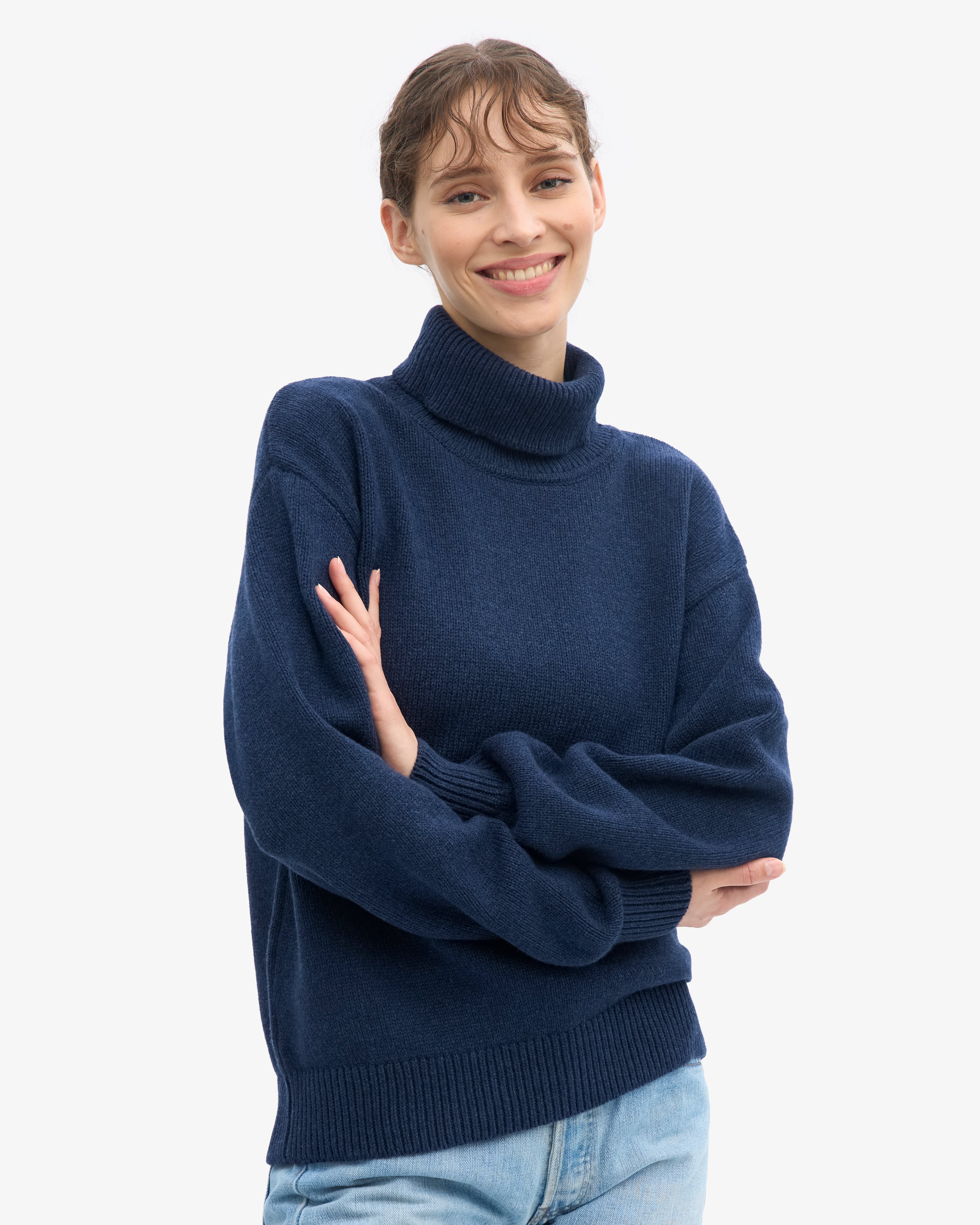 Merino Wool Turtleneck - Marine Blue