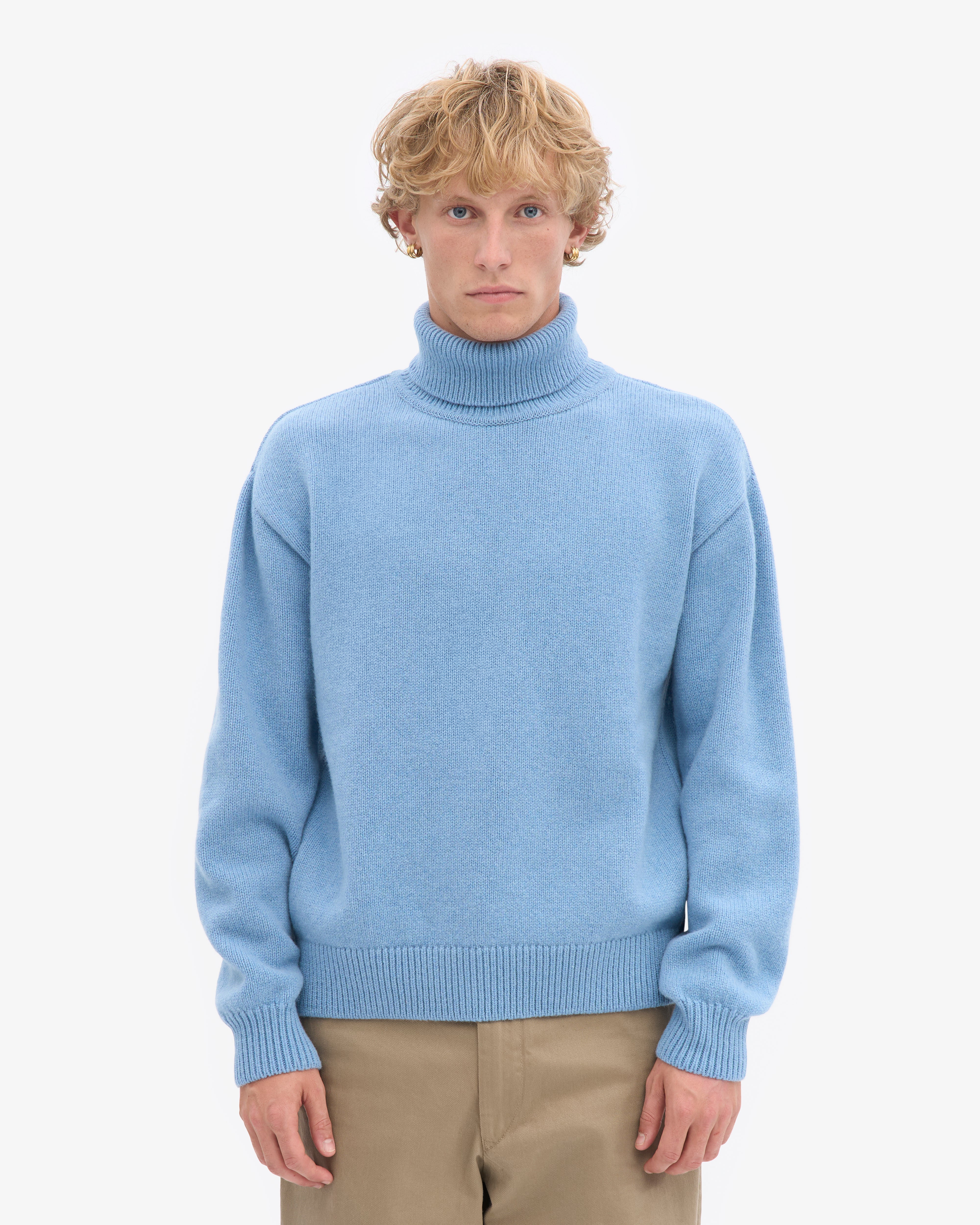 Merino Wool Turtleneck - Seaside Blue