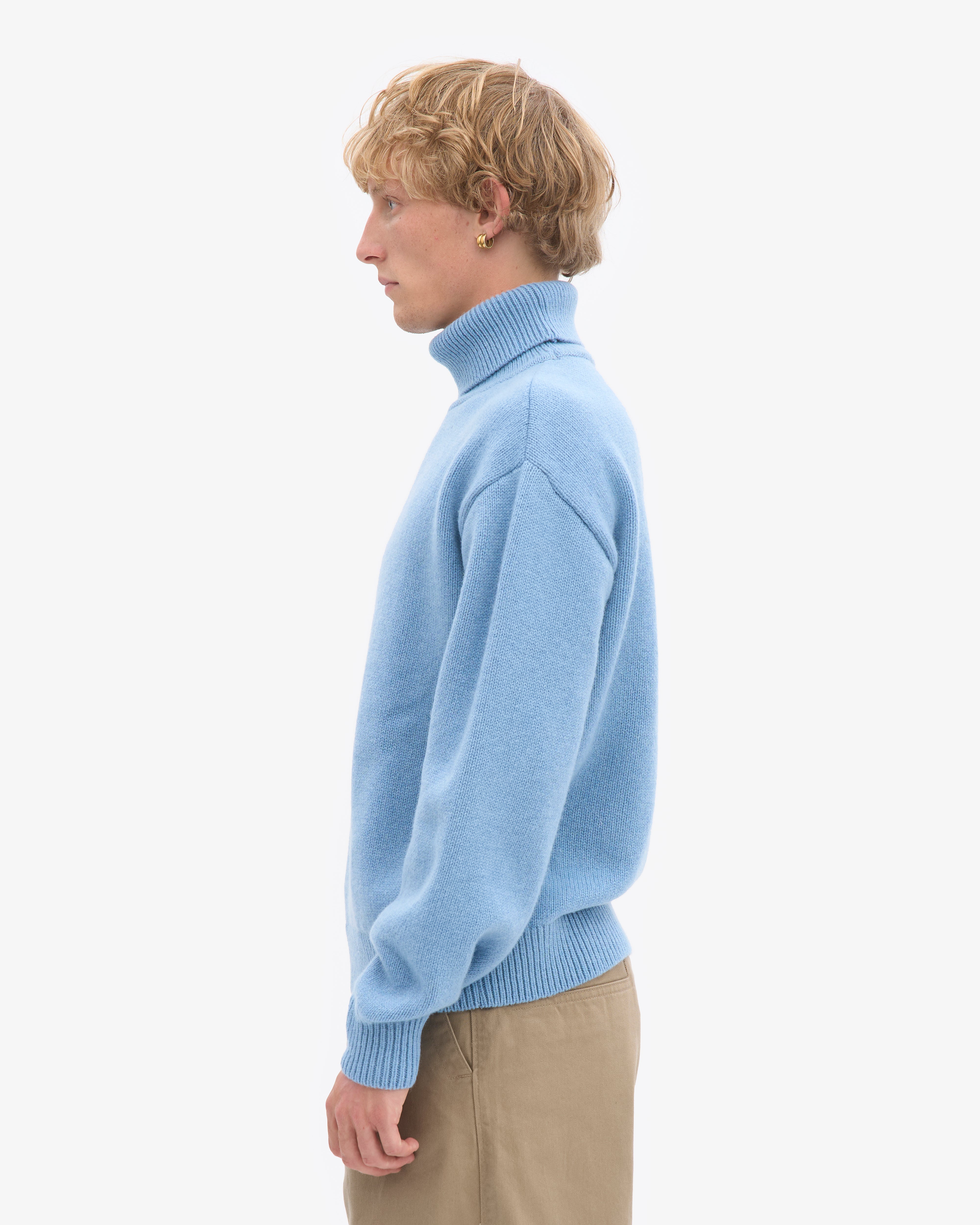 Merino Wool Turtleneck - Seaside Blue