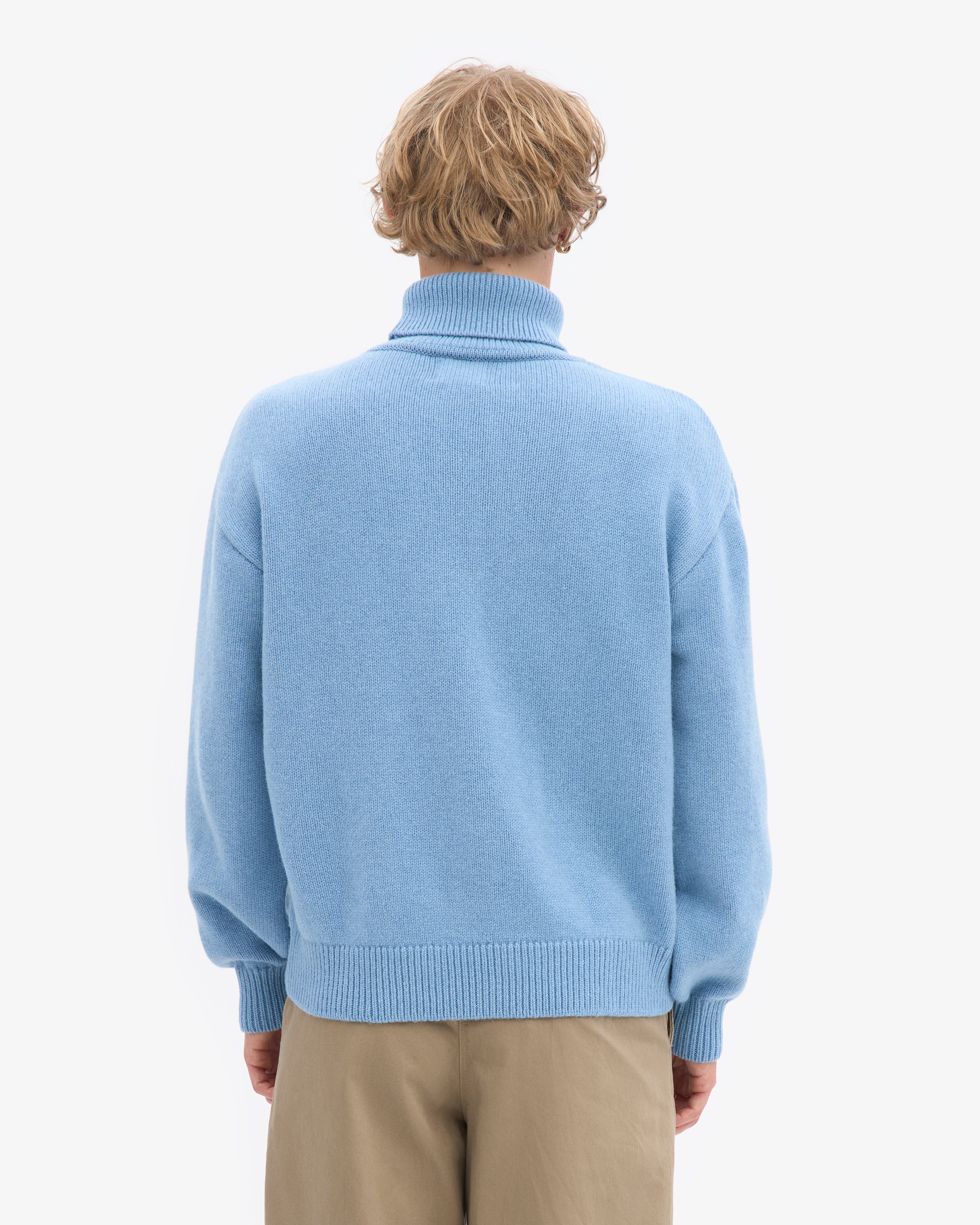 Merino Wool Turtleneck - Seaside Blue