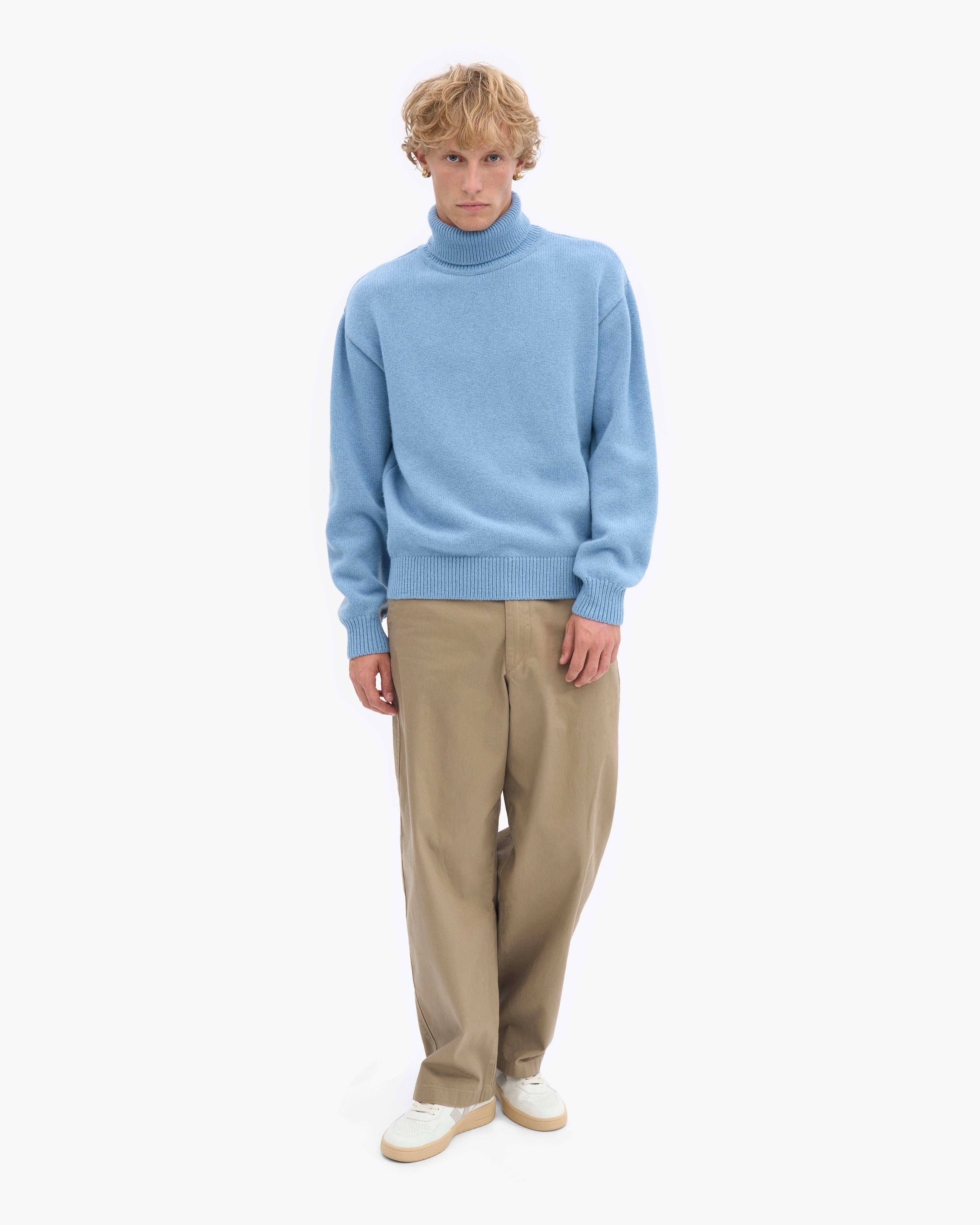 Merino Wool Turtleneck - Seaside Blue