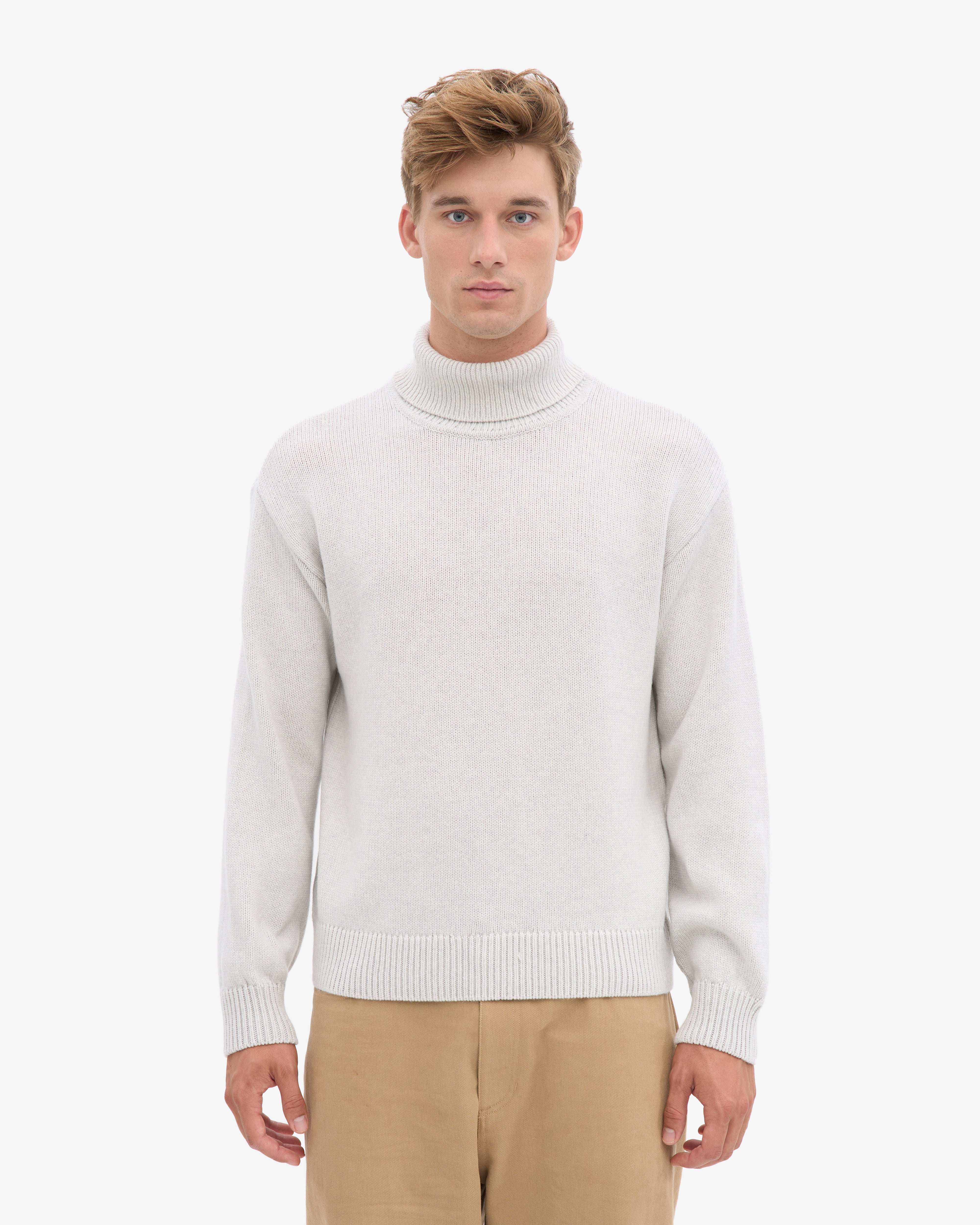Merino Wool Turtleneck - Snow Melange