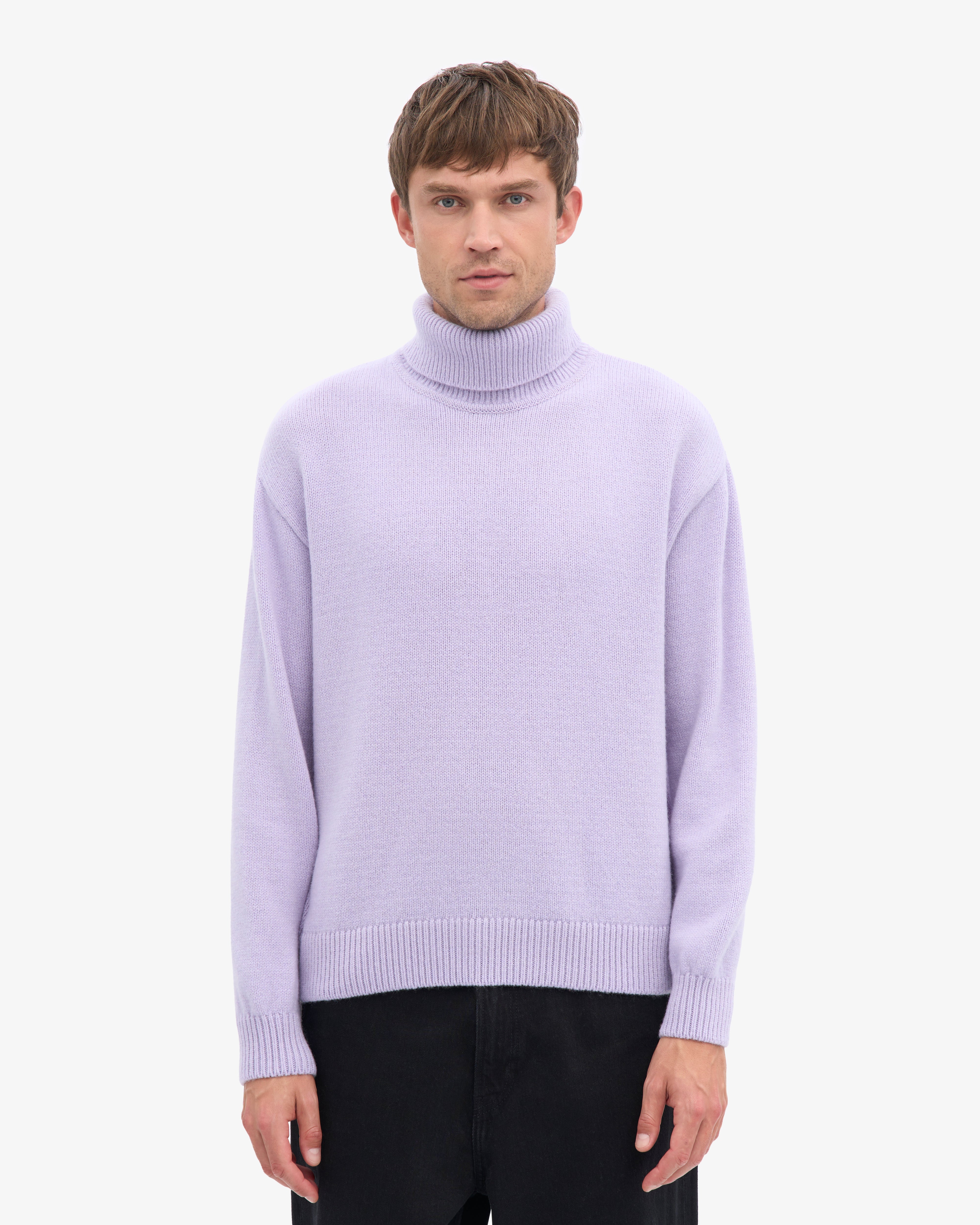 Merino Wool Turtleneck - Soft Lavender
