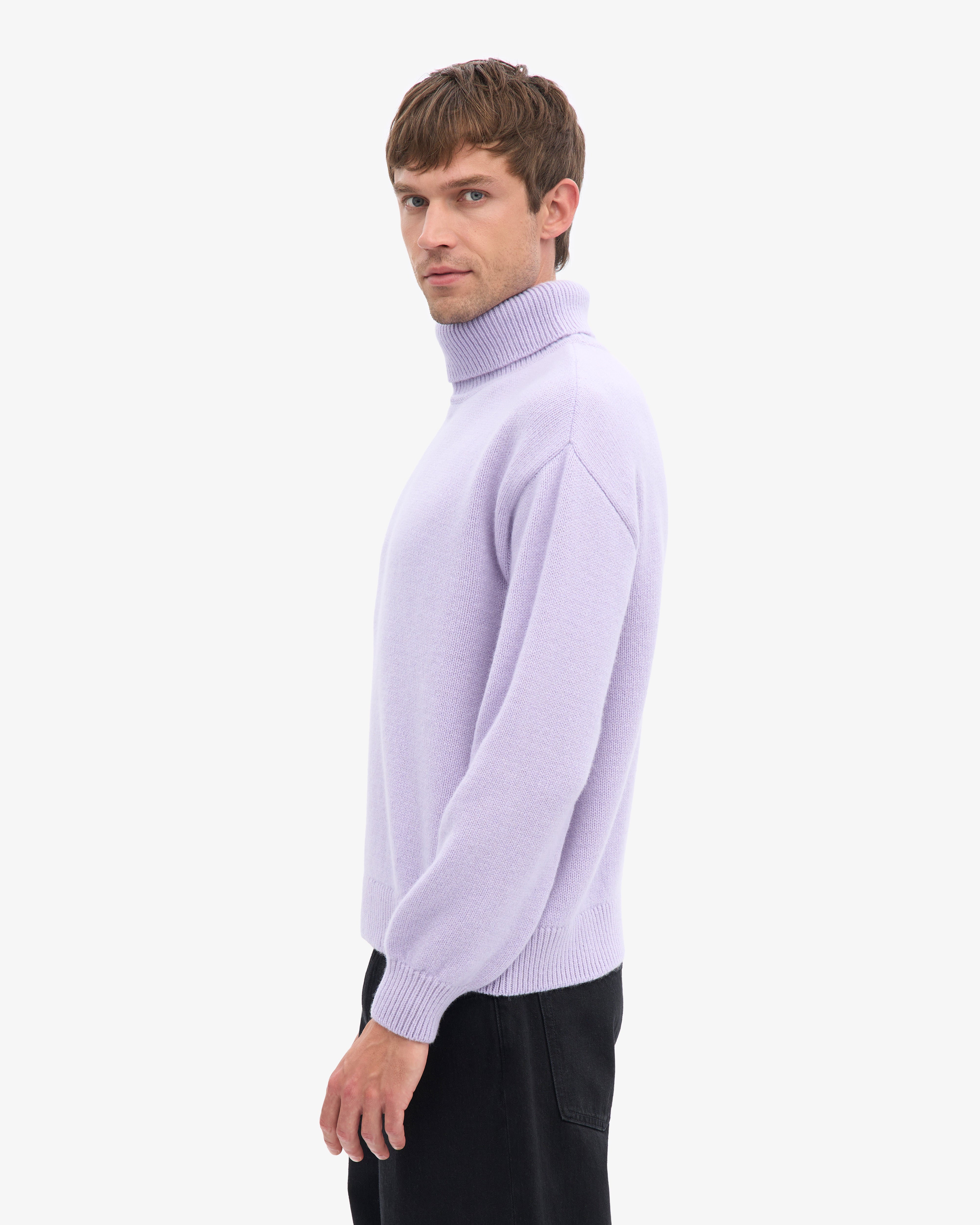 Merino Wool Turtleneck - Soft Lavender