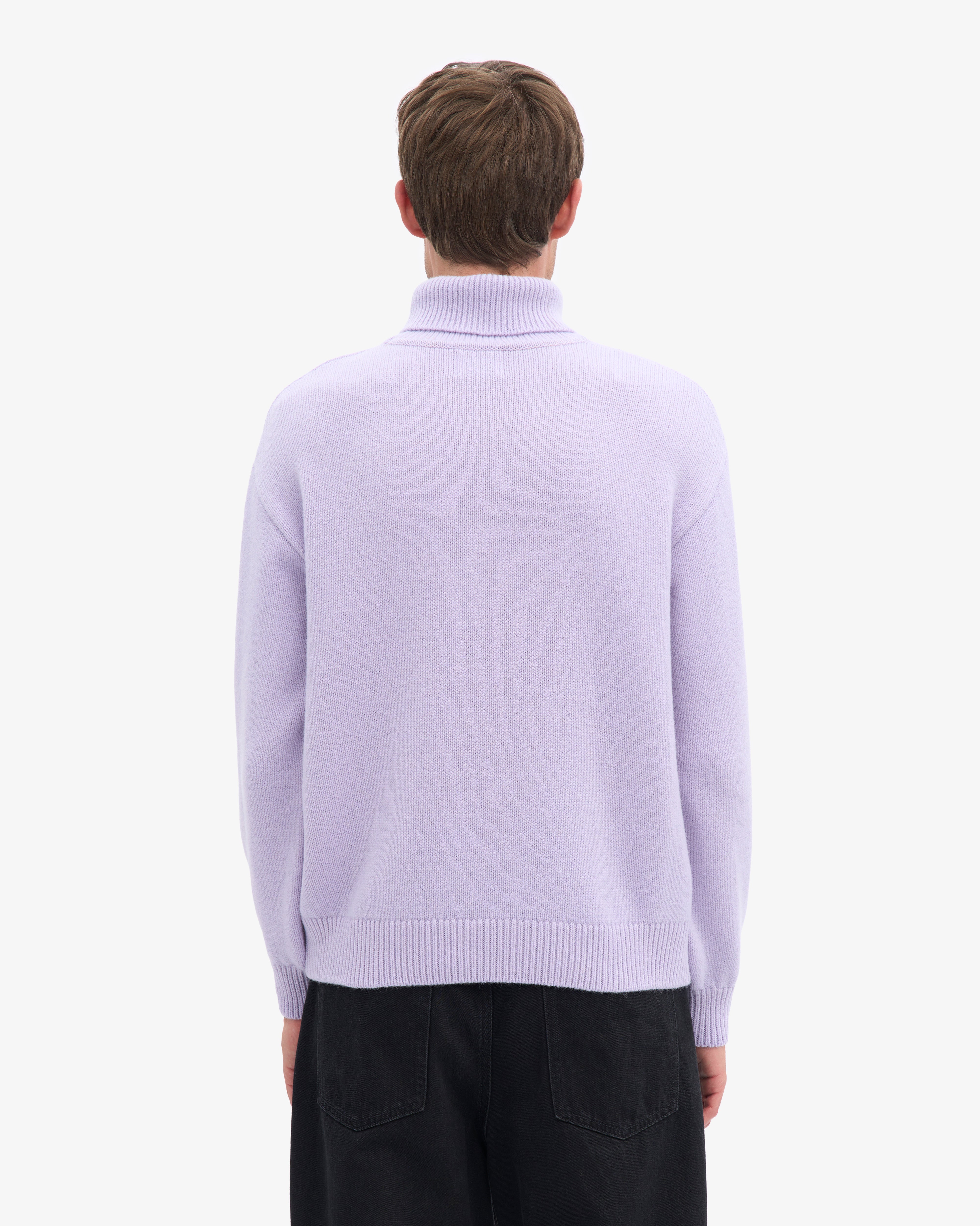 Merino Wool Turtleneck - Soft Lavender